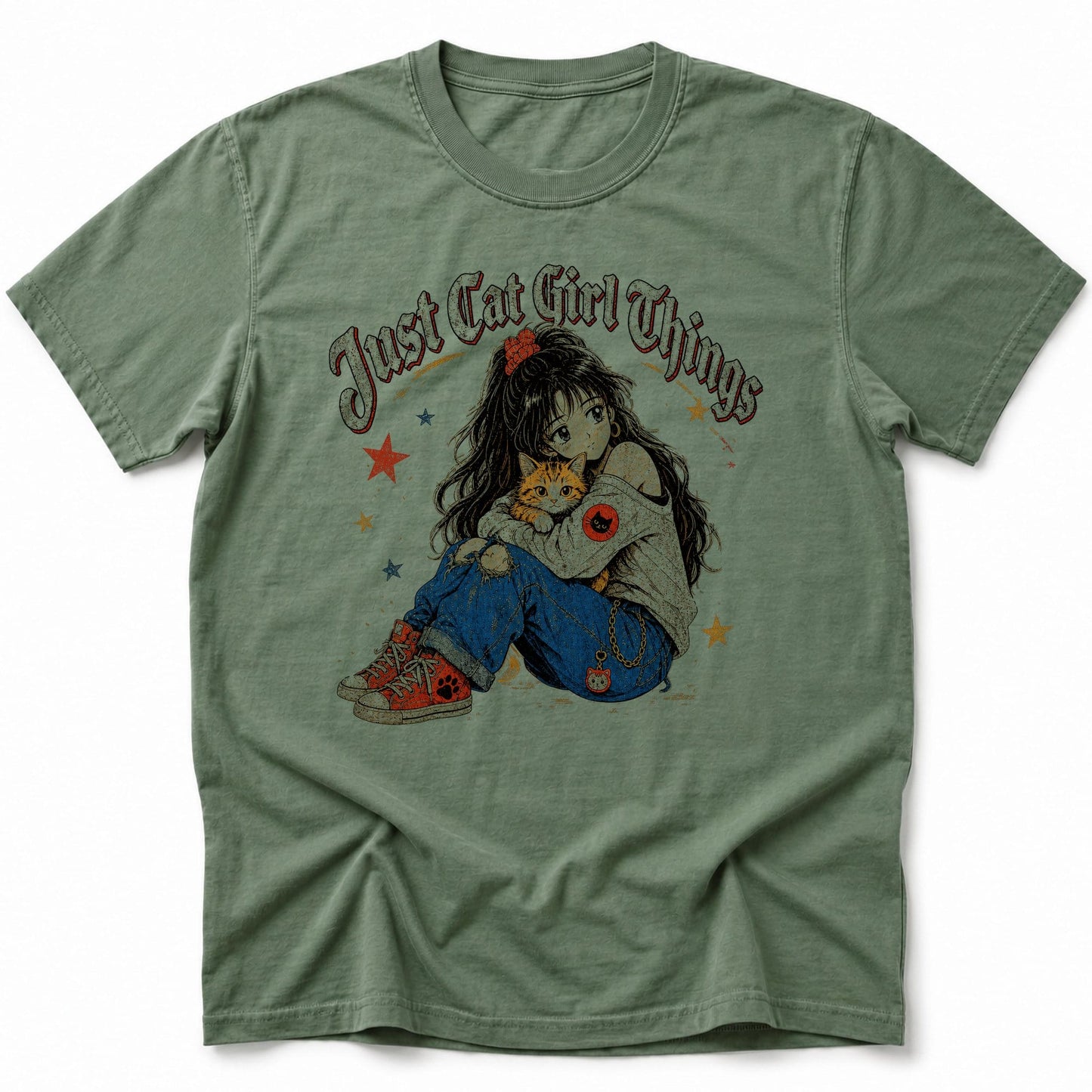 Cat Girl Things 2 T-Shirt Moss / S 14835807708729414892 T-Shirt