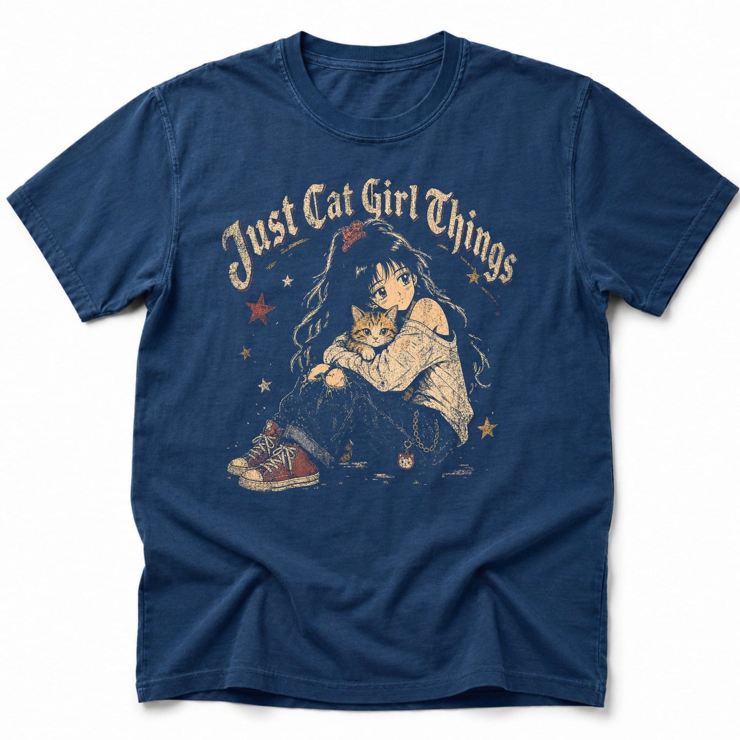 Cat Girl Things 2 T-Shirt Navy / S 67770274513397833225 T-Shirt