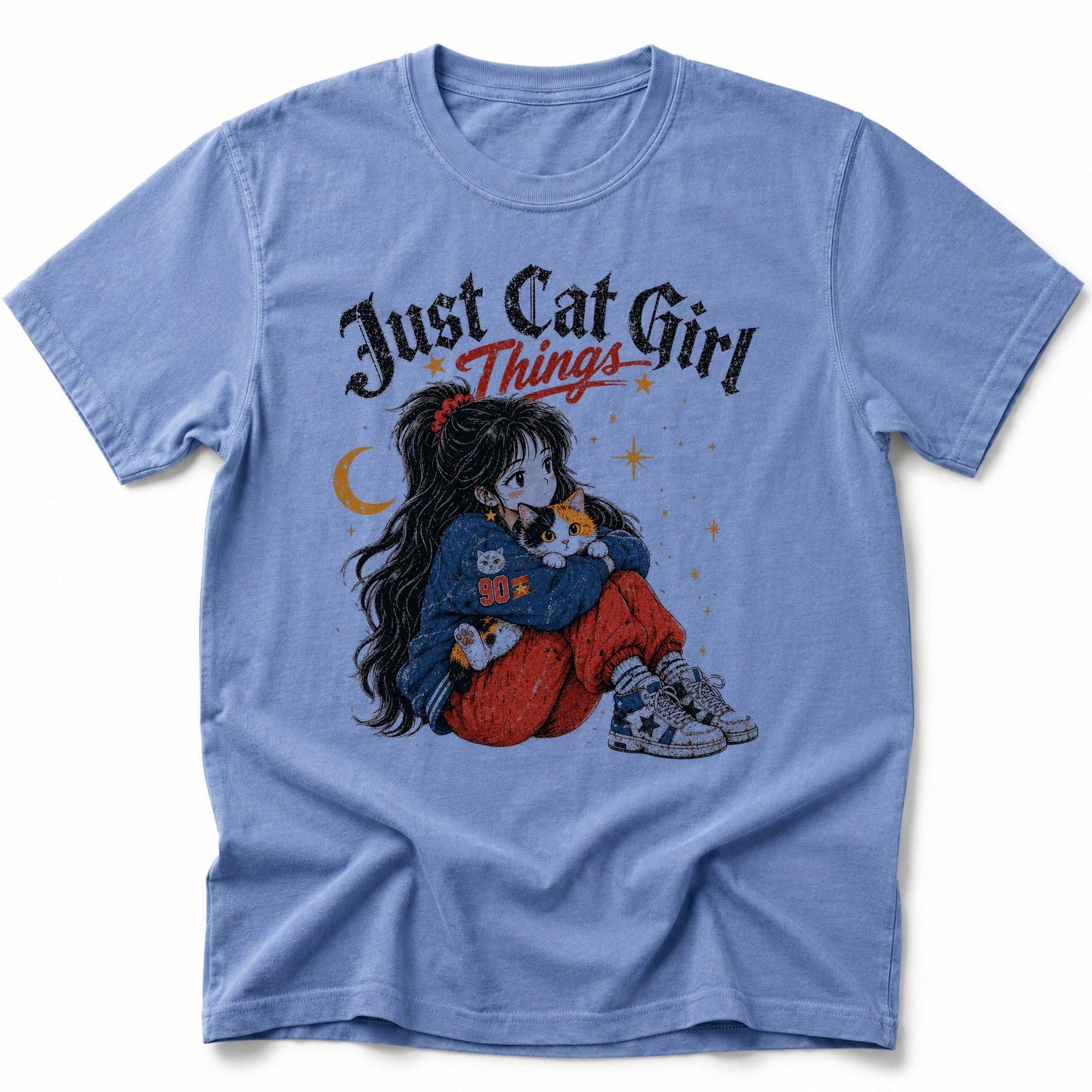 Cat Girl Things 3 T-Shirt Blue Jean / S 11294191898744271425 T-Shirt