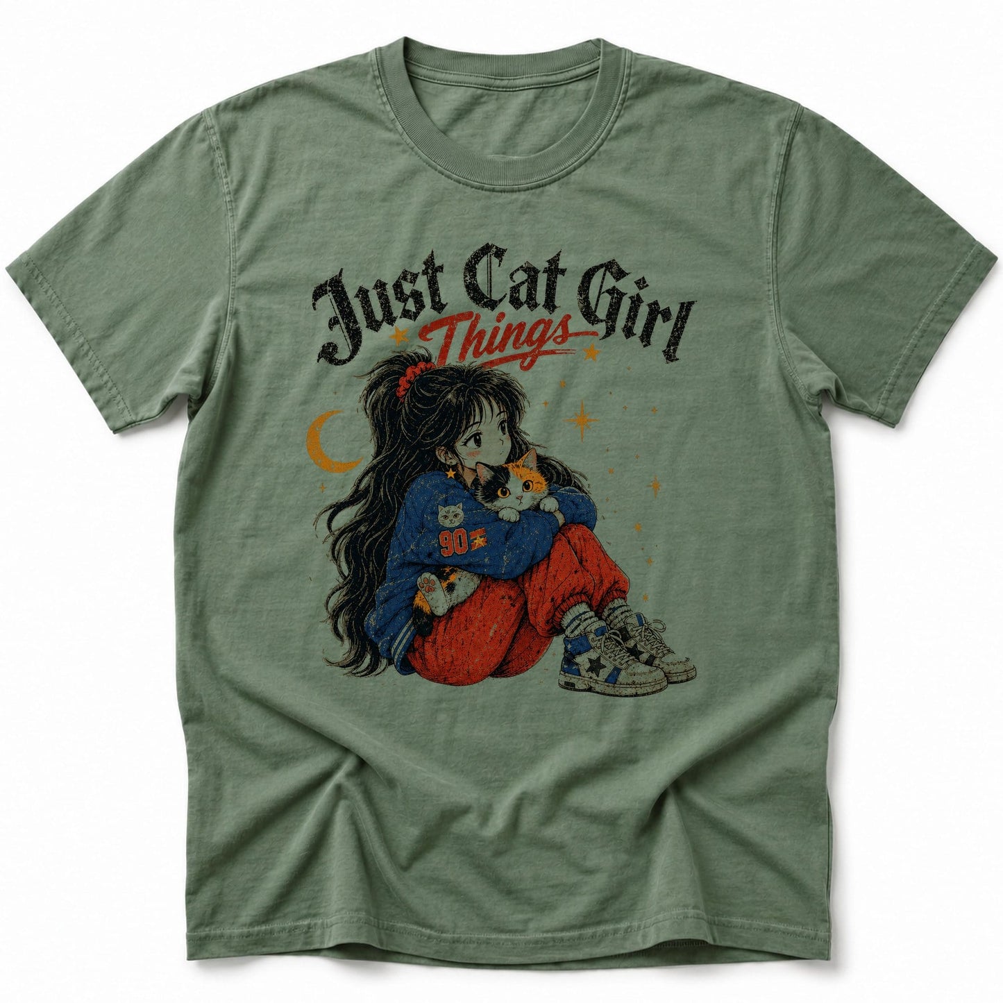 Cat Girl Things 3 T-Shirt Moss / S 29777529752916921225 T-Shirt