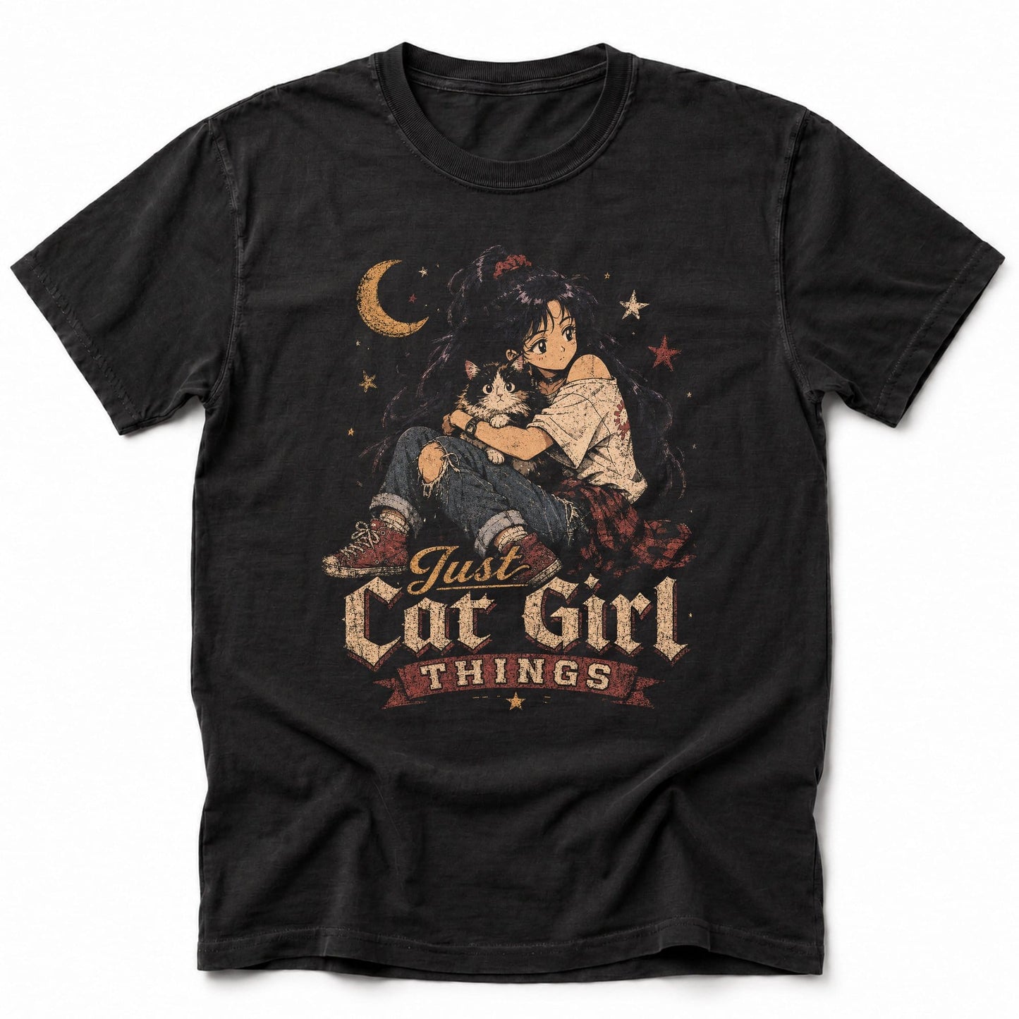 Cat Girl Things T-Shirt Black / S 22393751204364454757 T-Shirt