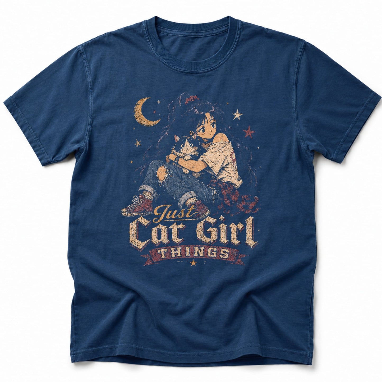 Cat Girl Things T-Shirt Navy / S 30929201952093410096 T-Shirt