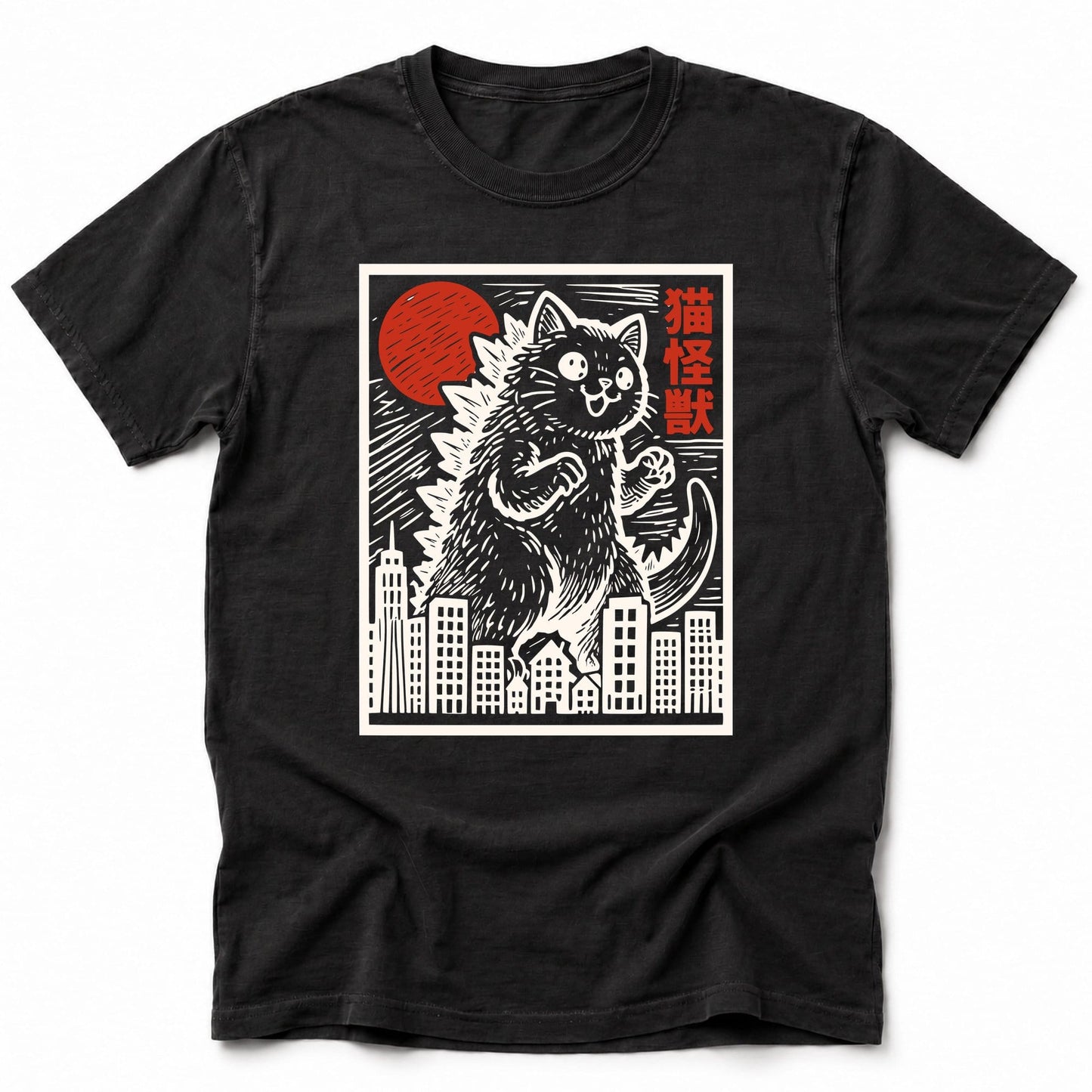 Cat Kaiju T-Shirt Black / S 16560702948127492573 T-Shirt