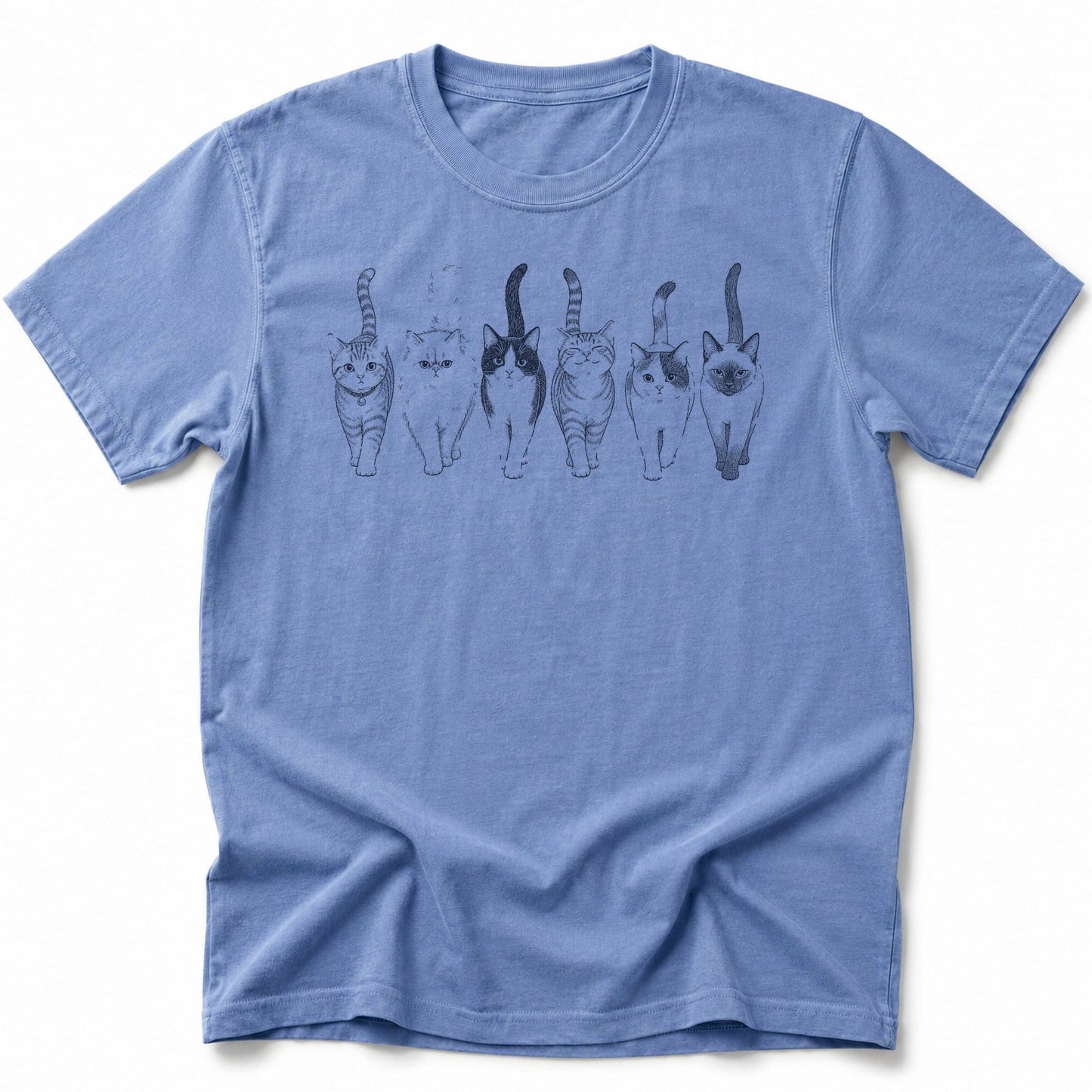 Cat March T-Shirt Blue Jean / S 10515578078251820770 T-Shirt