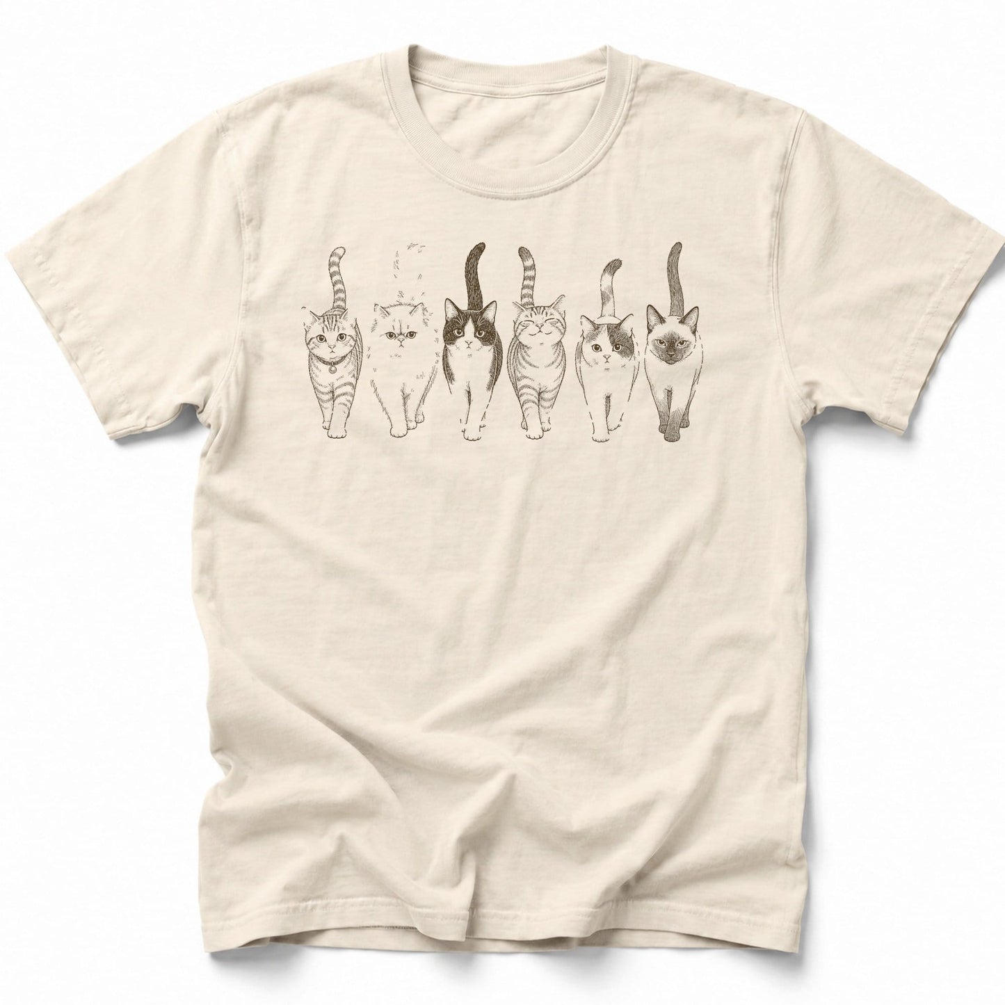 Cat March T-Shirt Ivory / S 67278616922084576193 T-Shirt