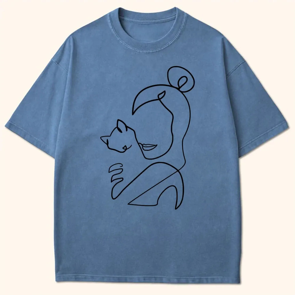 Cat Mom Embrace T-Shirt Blue Jean / S 21066899846336161615 T-Shirt