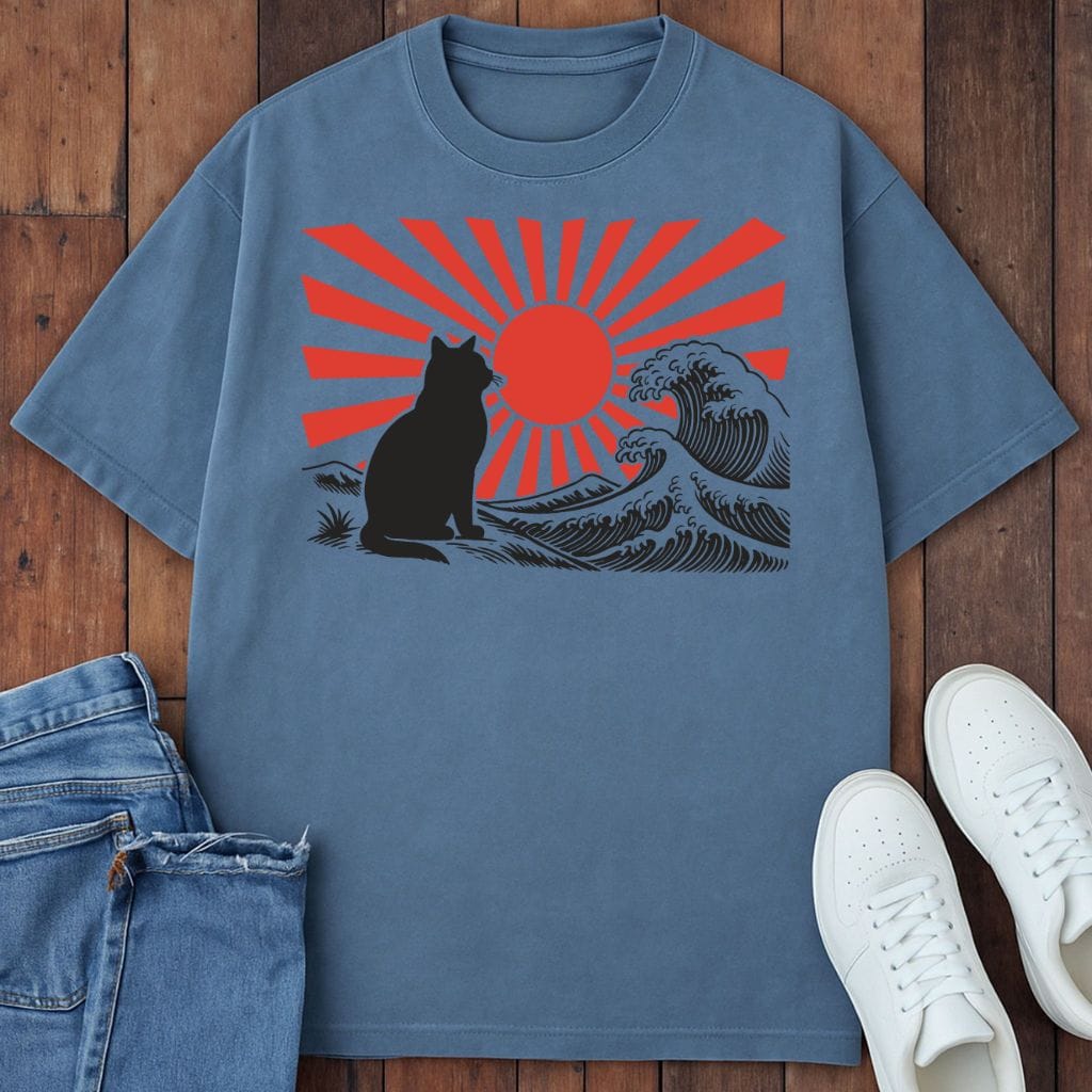 Cat Of The Rising Sun T-Shirt Blue Jean / S 27727036813098576796 T-Shirt