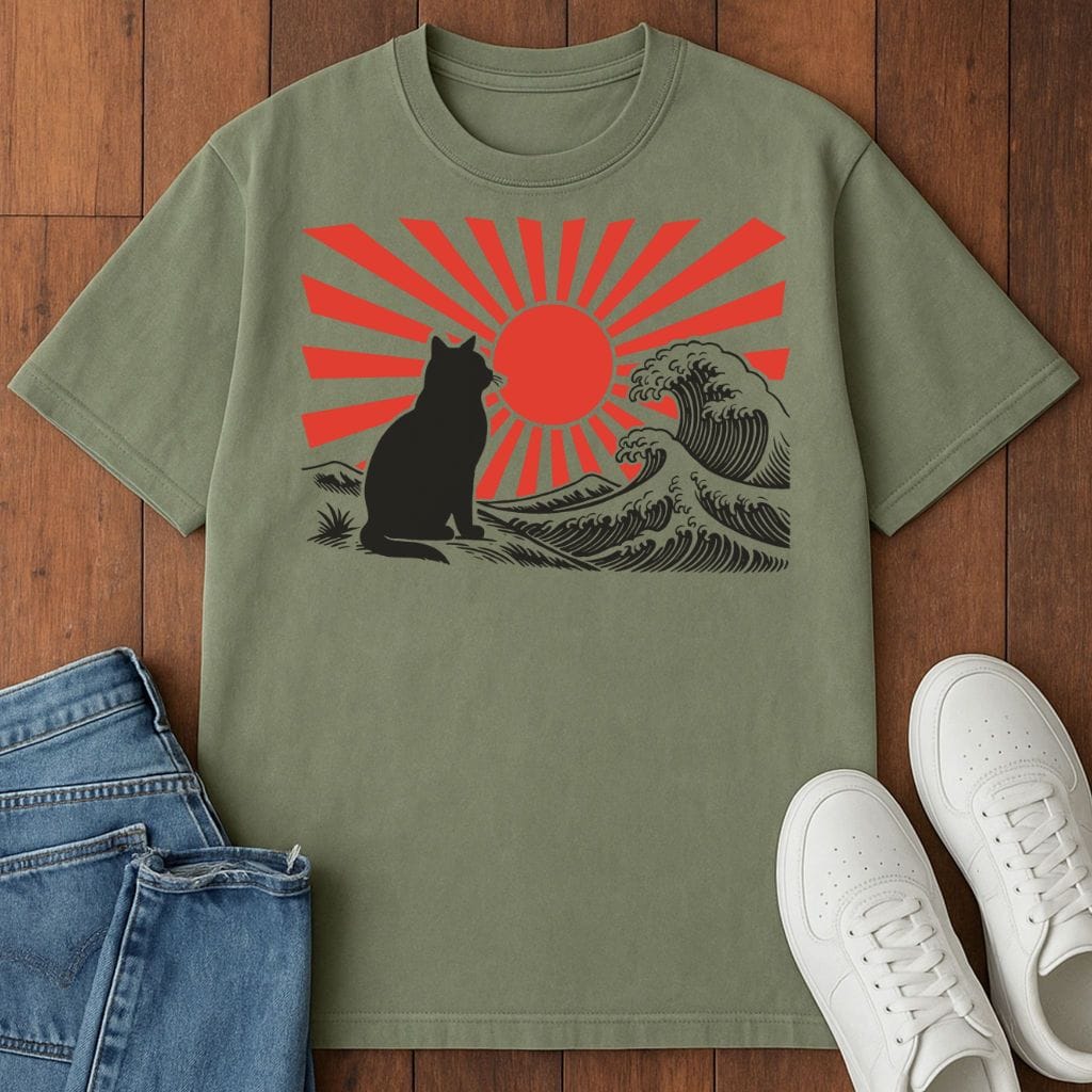 Cat Of The Rising Sun T-Shirt Moss / S 23270496638498943704 T-Shirt