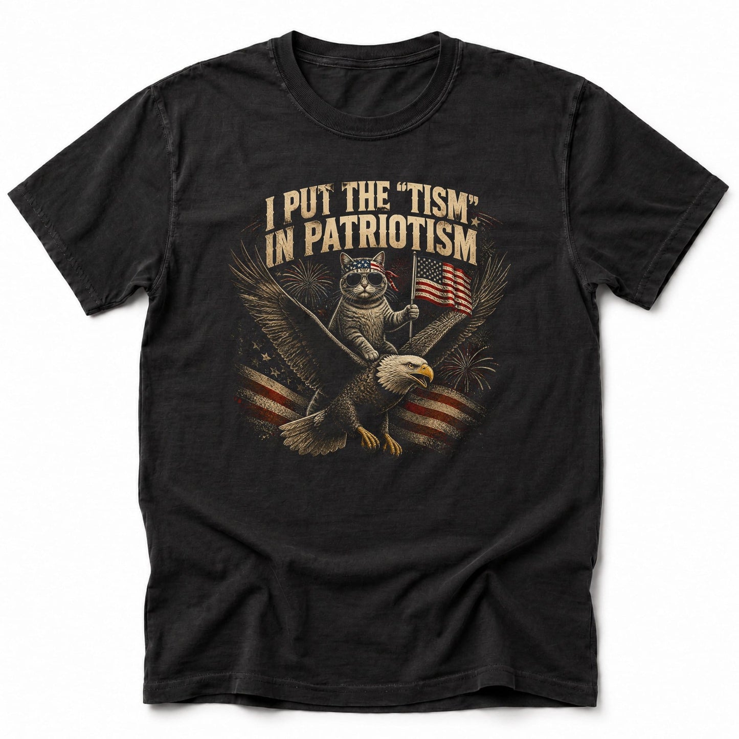 Cat Patriot T-Shirt Black / S 17642959142758028979 T-Shirt