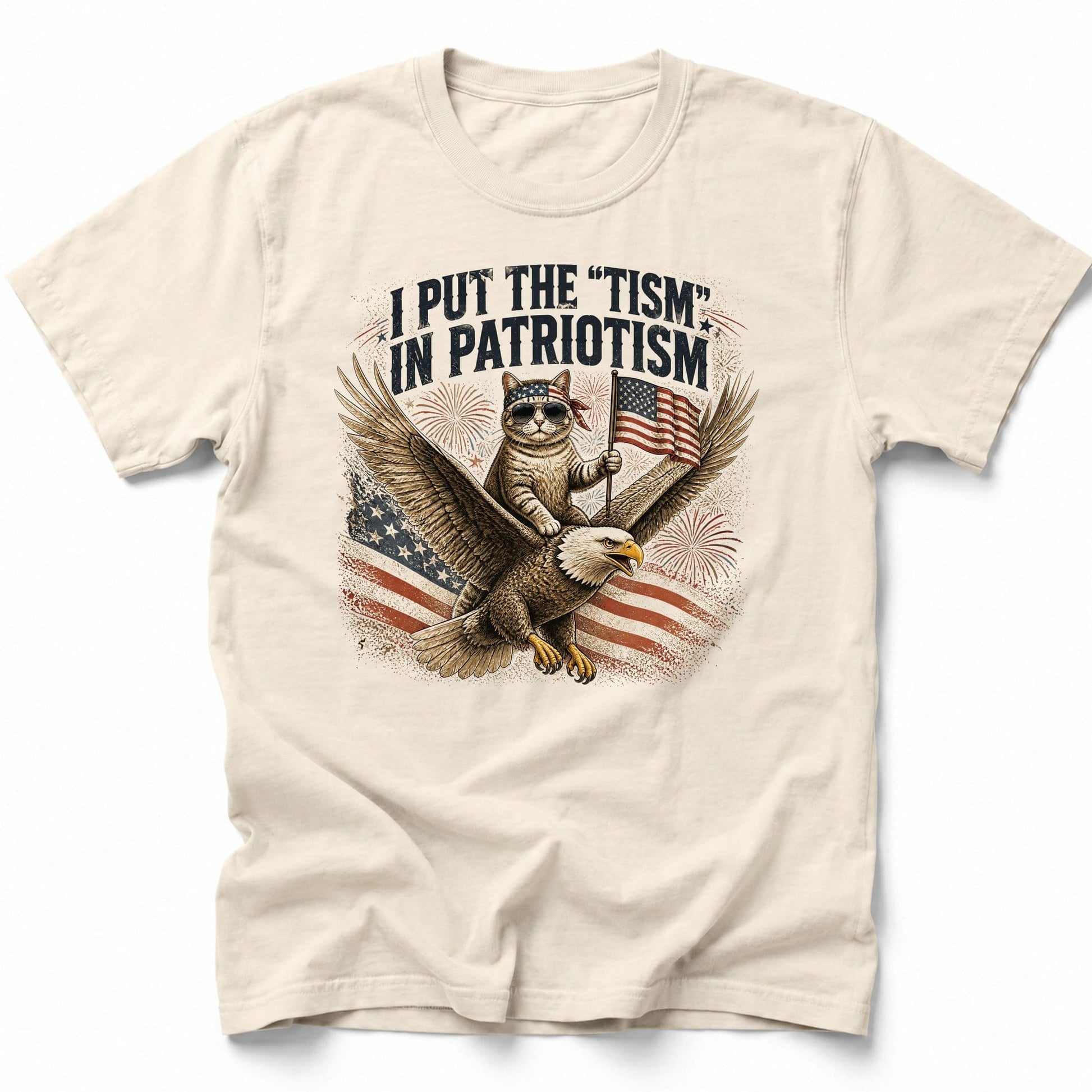 Cat Patriot T-Shirt Ivory / S 53152821827077956779 T-Shirt