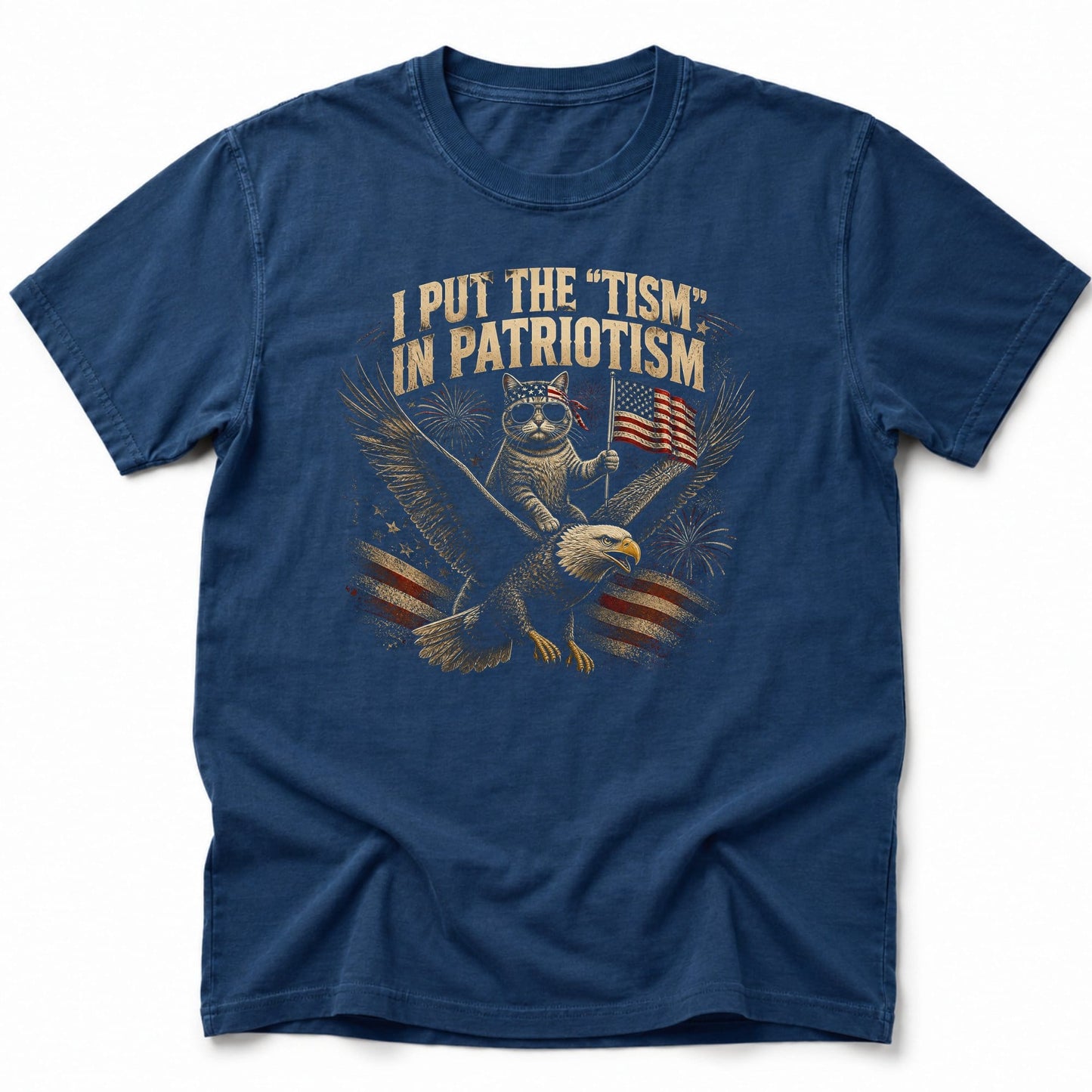 Cat Patriot T-Shirt Navy / S 56831147070059833766 T-Shirt