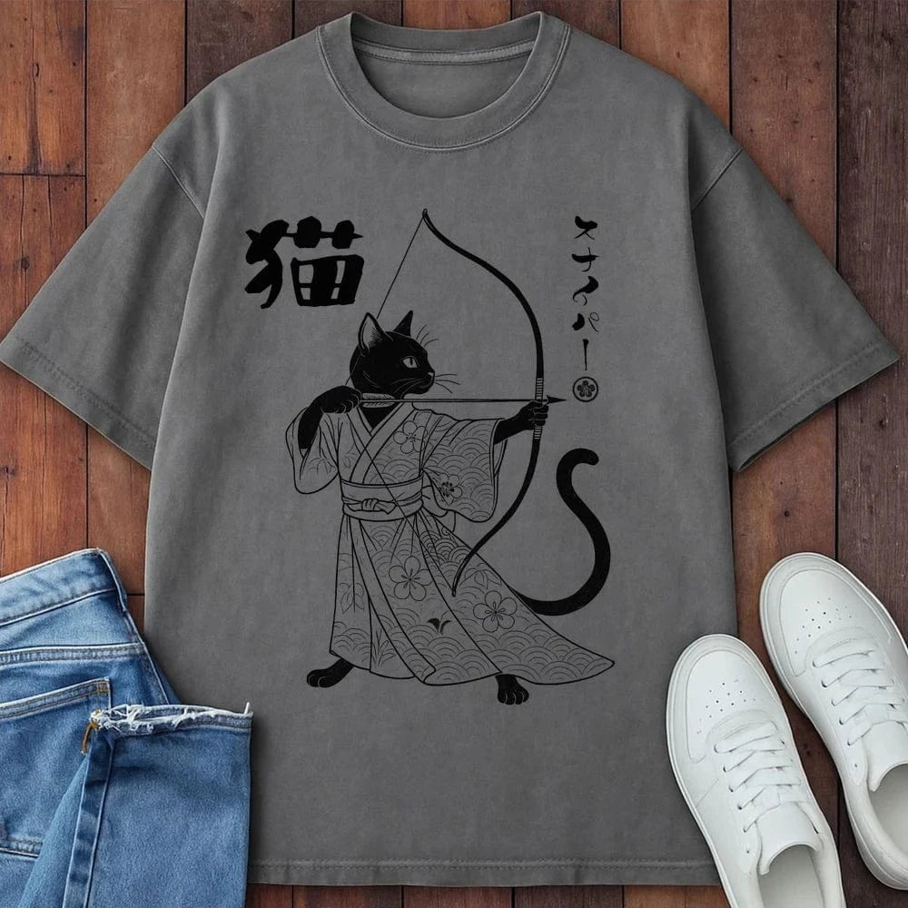 Cat Sniper T-Shirt Grey / S 90646815765409969008 T-Shirt