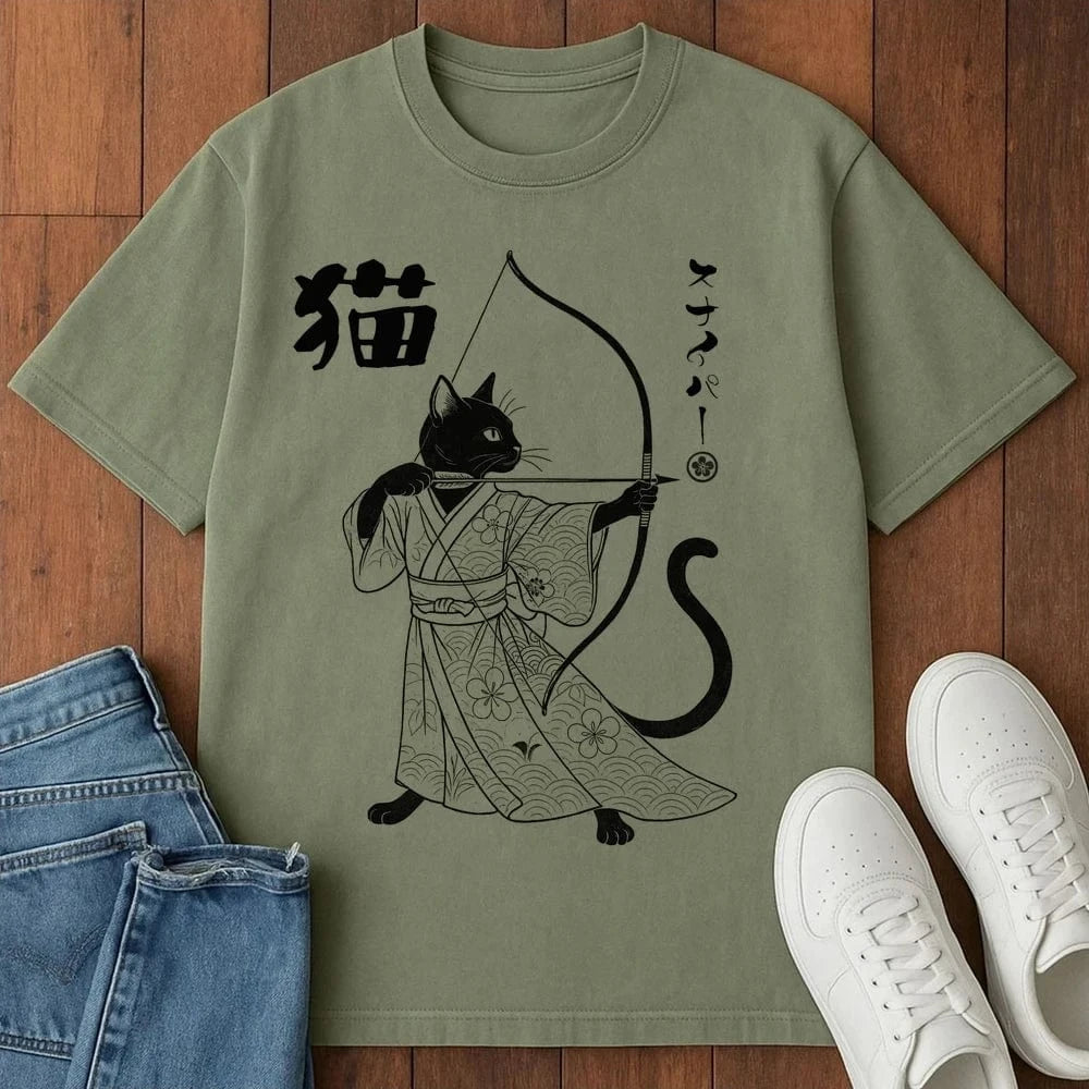 Cat Sniper T-Shirt Moss / S 65275580867530144157 T-Shirt