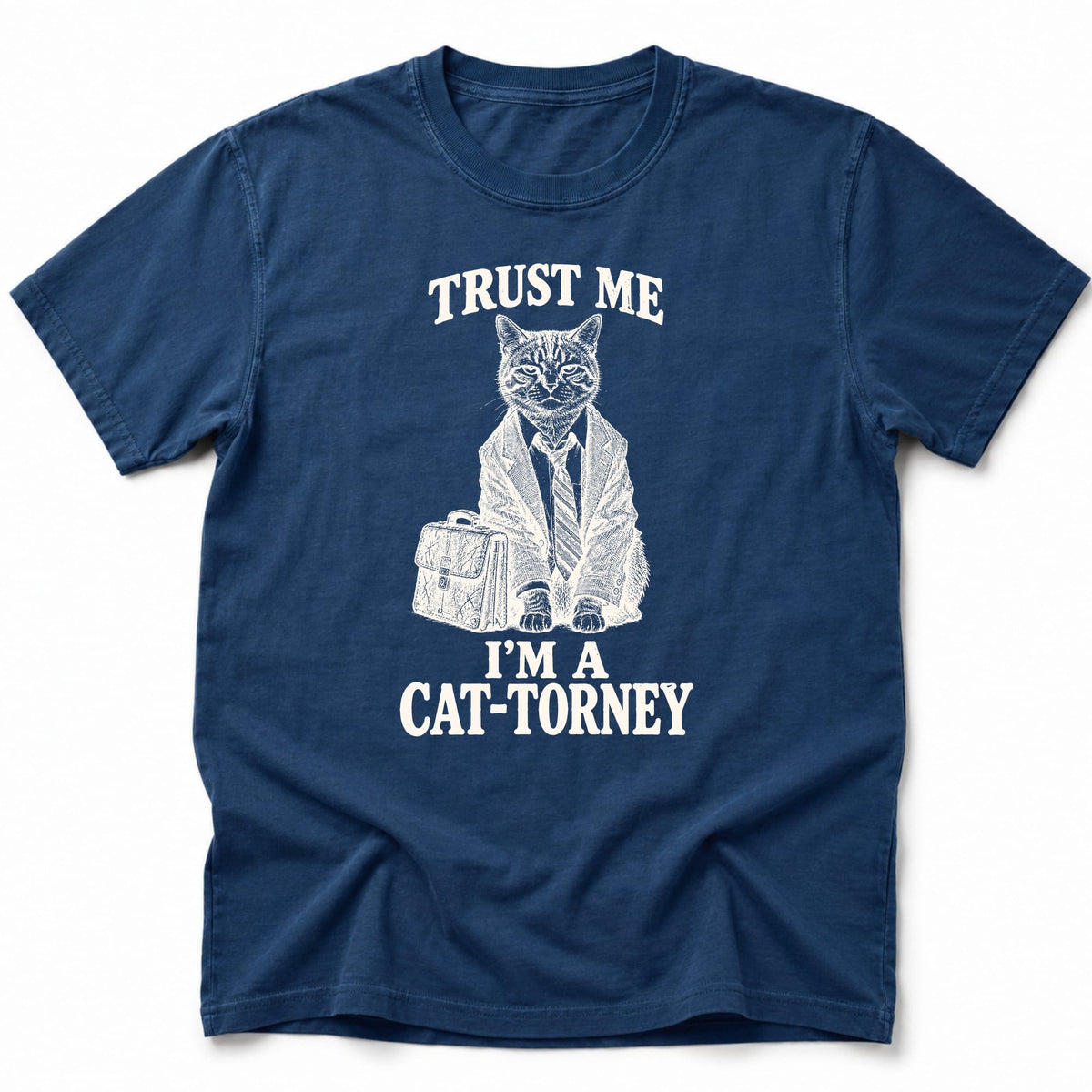 Cat-Torney T-Shirt Navy / S 28927828813215148242 T-Shirt