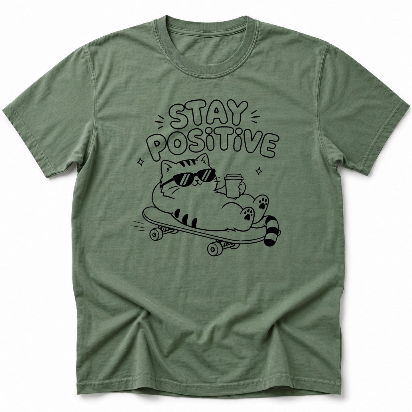 Cat Vibes T-Shirt Moss / S 72596183354612510372 T-Shirt