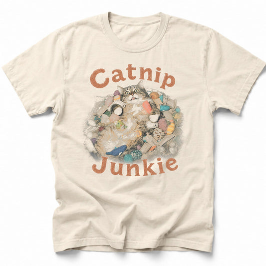 Catnip Junkie T-Shirt Ivory / S 24865273309116977076 T-Shirt