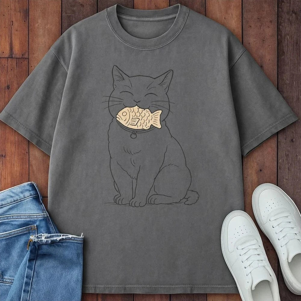 Cats Love Taiyaki T-Shirt  – Softest Cat Tee on Earth Grey / S 80952234081229202097 T-Shirt
