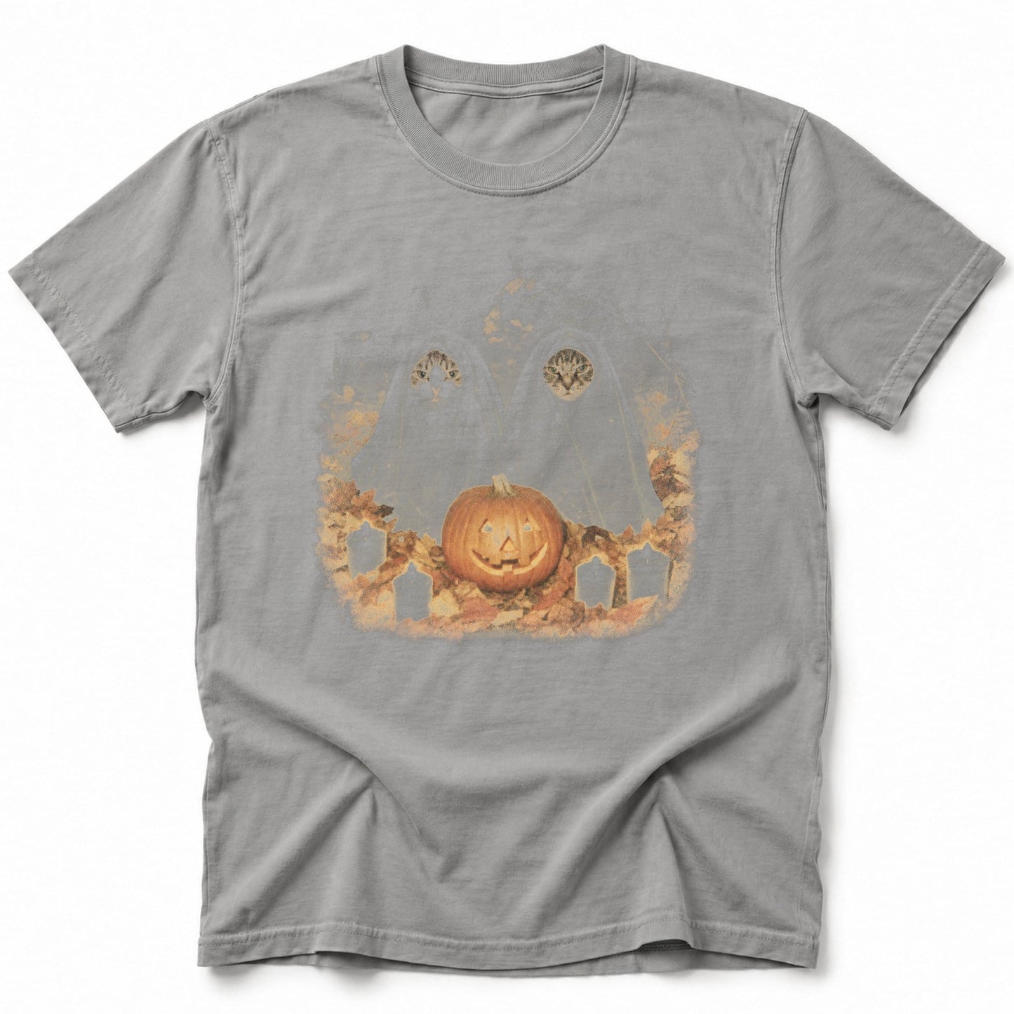 Catty Ghosts T-Shirt Grey / S 17149212779553924412 T-Shirt