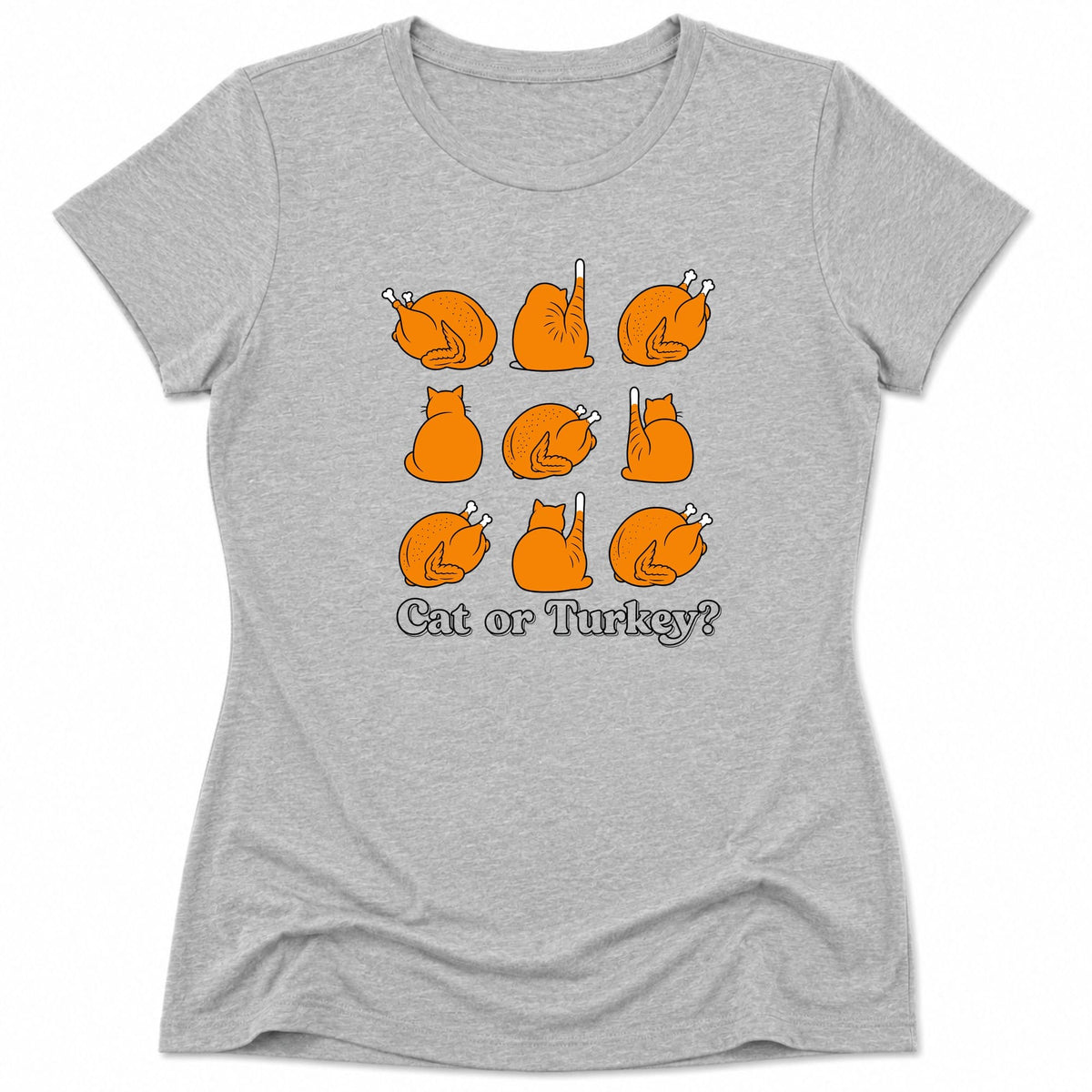 Caturkey Womens Tee S / Athletic Heather 29417260674152949630 T-Shirt