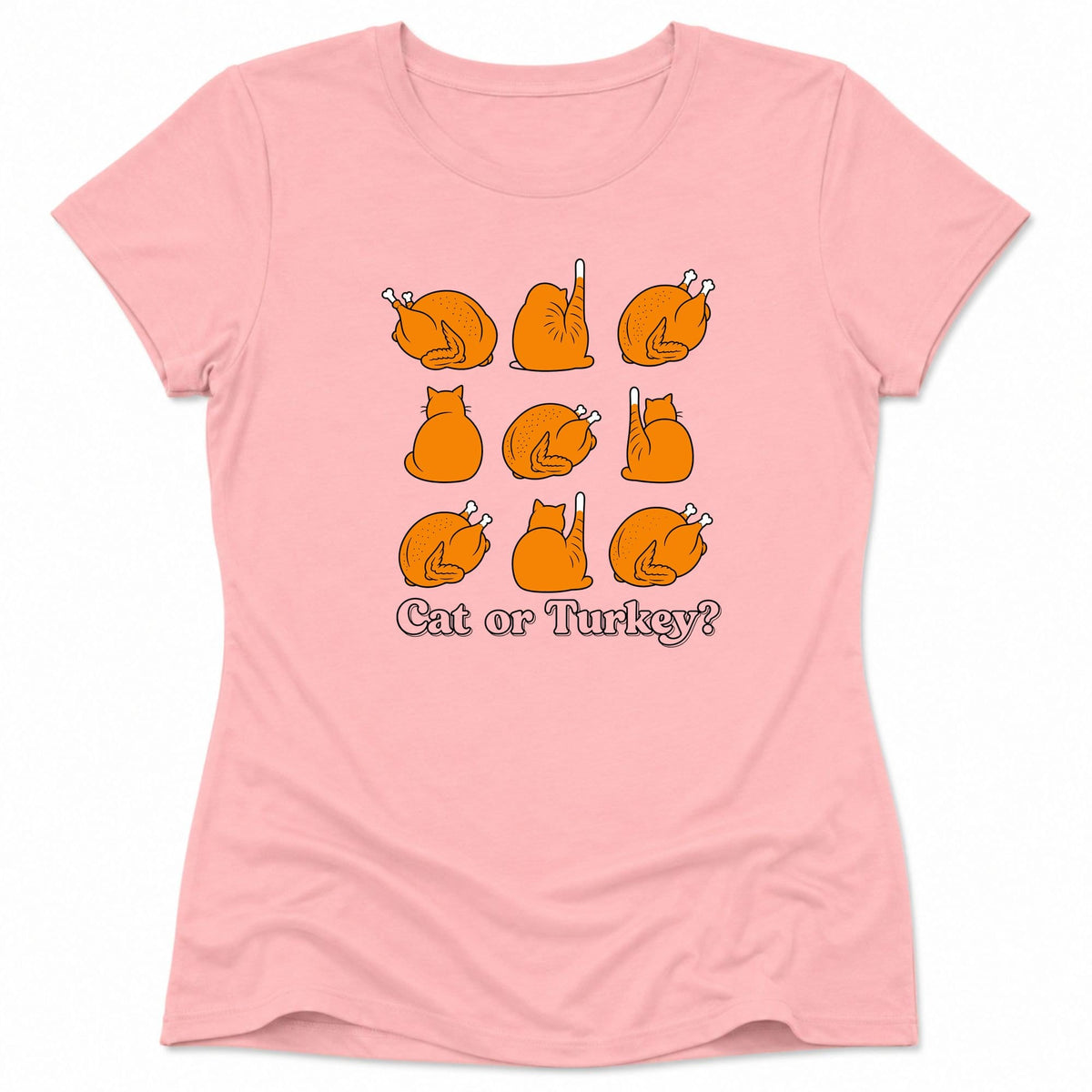 Caturkey Womens Tee S / Pink 23538245855241621592 T-Shirt