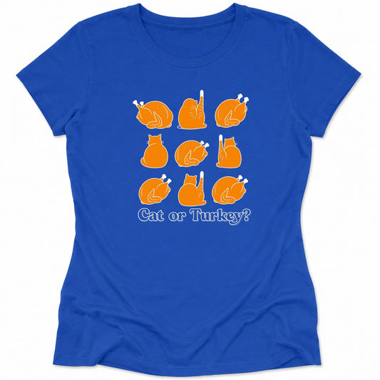 Caturkey Womens Tee S / True Royal 22859016481579032597 T-Shirt