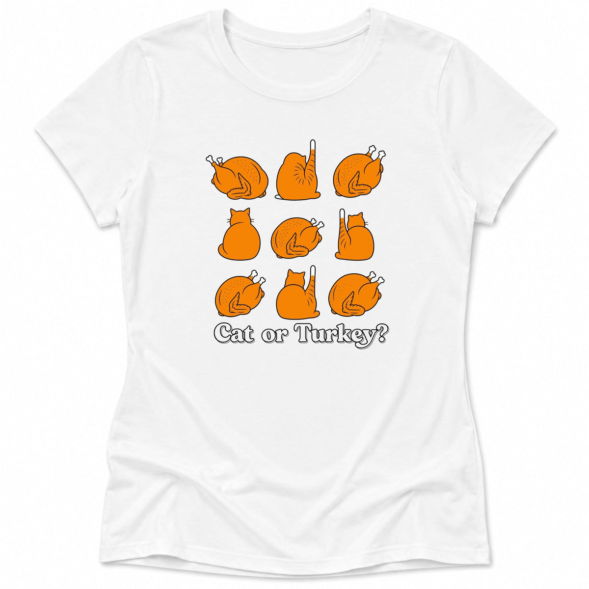 Caturkey Womens Tee S / White 26923458715548216310 T-Shirt