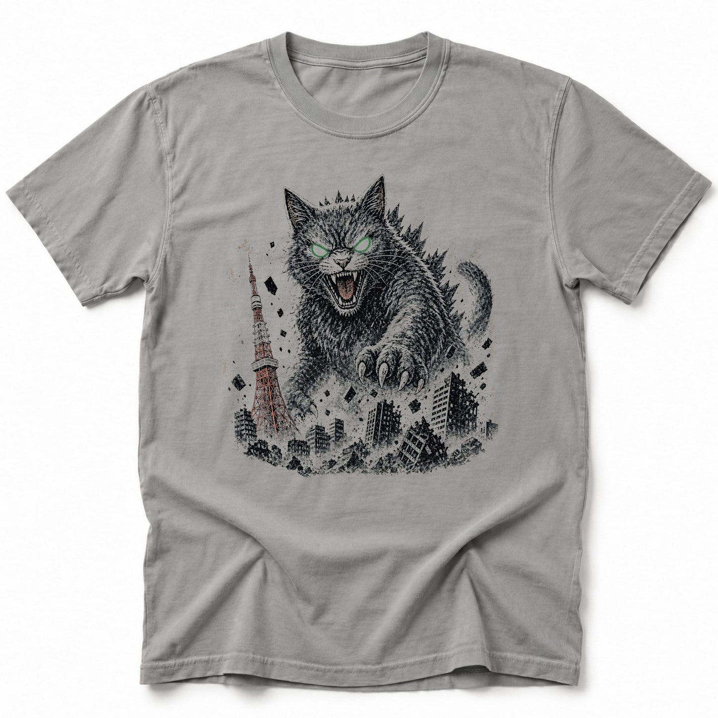 Catzilla Catastrophe T-Shirt Grey / S 35764400475204312302 T-Shirt