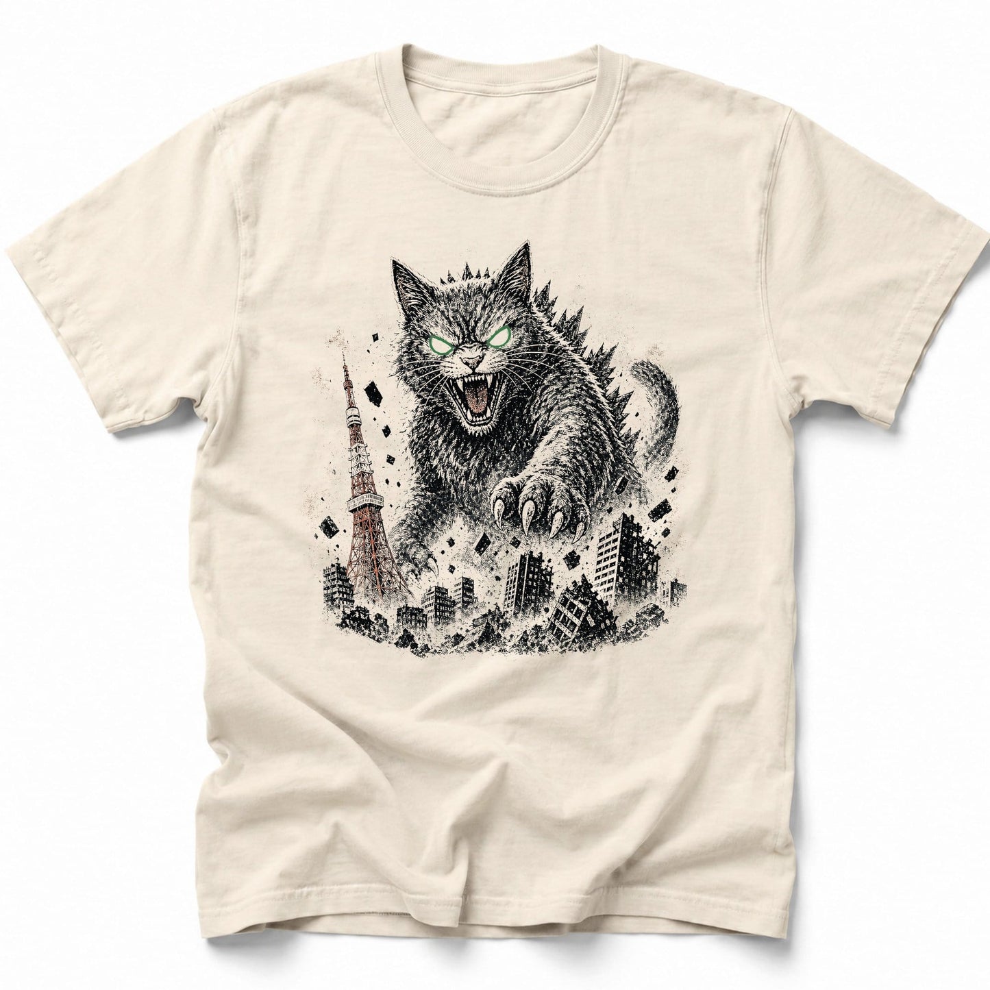 Catzilla Catastrophe T-Shirt Ivory / S 12351107126385022613 T-Shirt