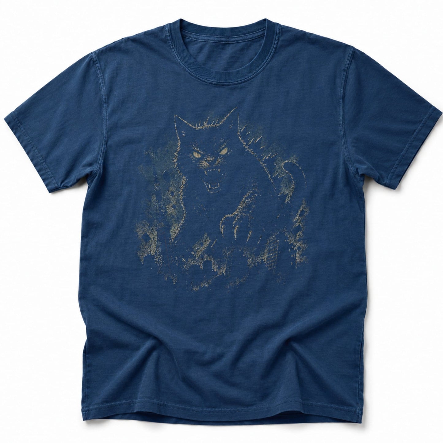 Catzilla Catastrophe T-Shirt Navy / S 18205975590085781929 T-Shirt