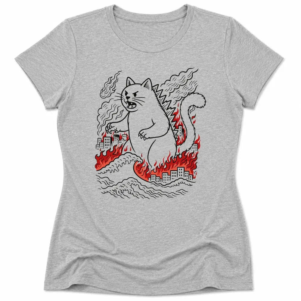 Catzilla Chaos Womens Tee Athletic Heather / S 82038615679156757638 T-Shirt