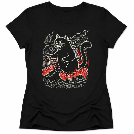 Catzilla Chaos Womens Tee Black / S 30983568488461089903 T-Shirt