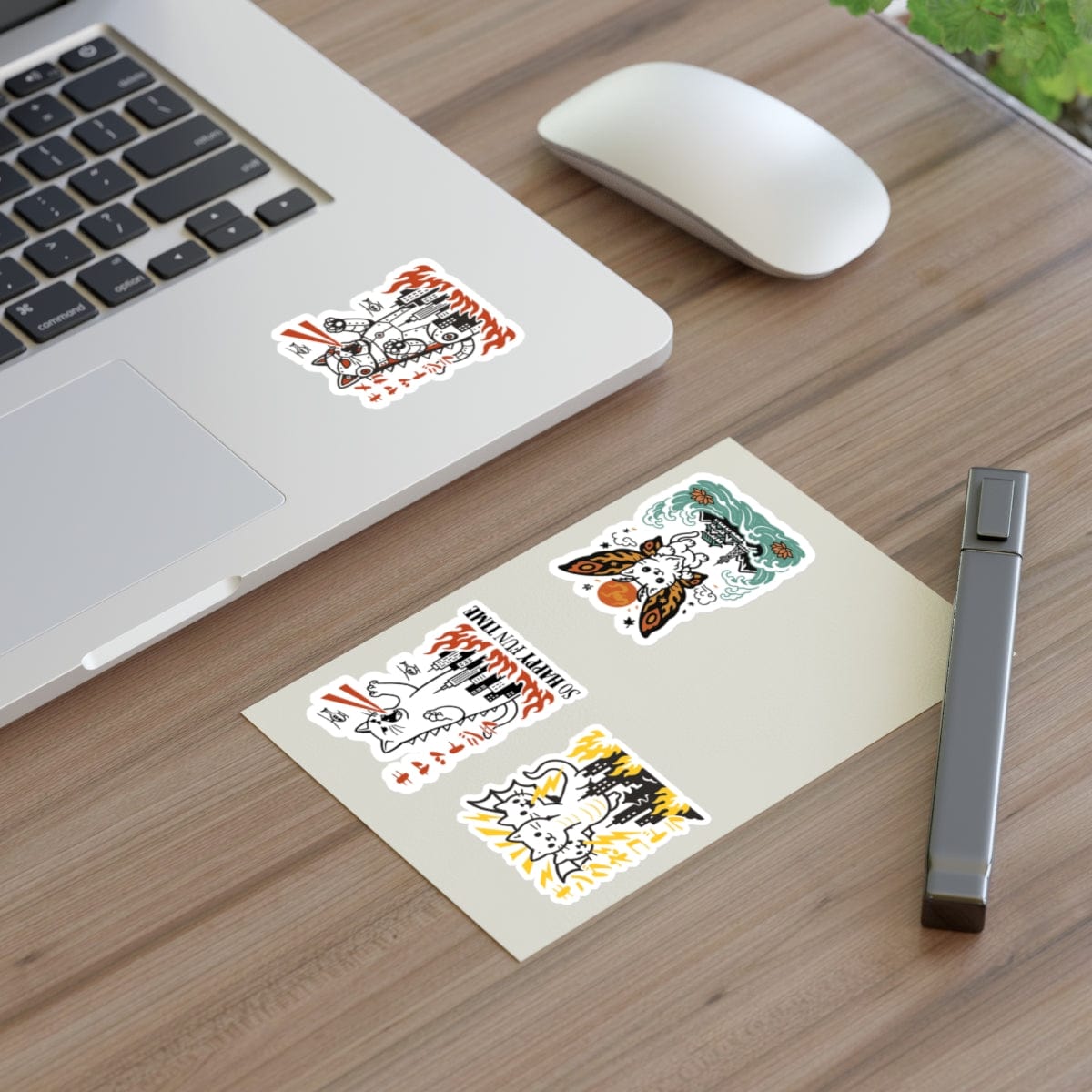 Catzilla & Friends — Exclusive Sticker Pack 6" × 4" / White / Die-Cut 41212235279373025449 Paper products