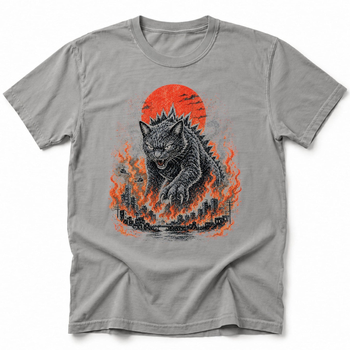 Catzilla Inferno T-Shirt Grey / S 25855346888226031246 T-Shirt
