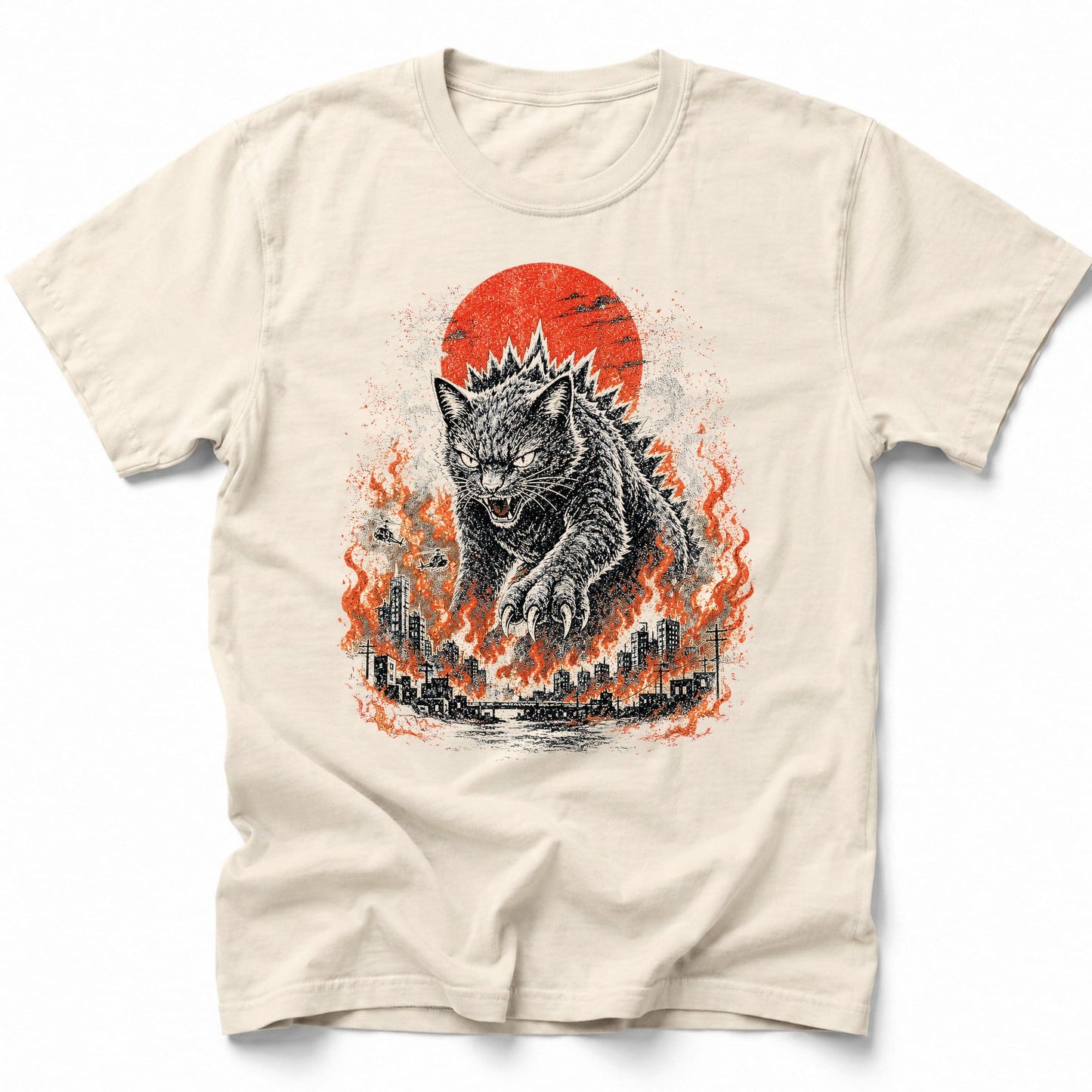 Catzilla Inferno T-Shirt Ivory / S 13063453167659929726 T-Shirt