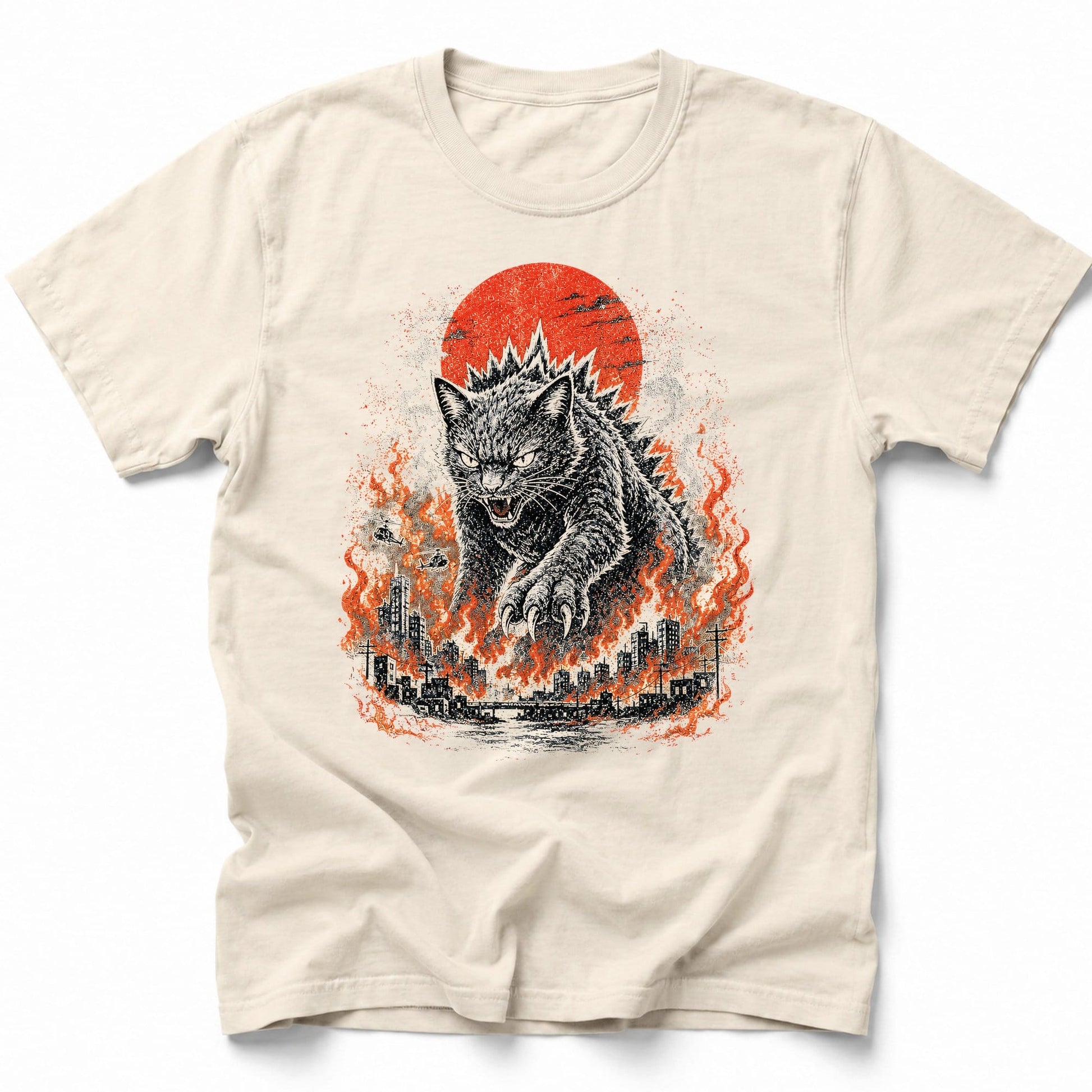 Catzilla Inferno T-Shirt Ivory / S 13063453167659929726 T-Shirt