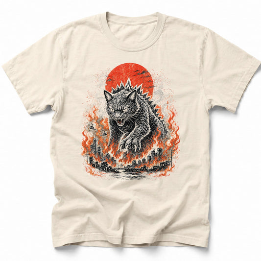 Catzilla Inferno T-Shirt Ivory / S 13063453167659929726 T-Shirt