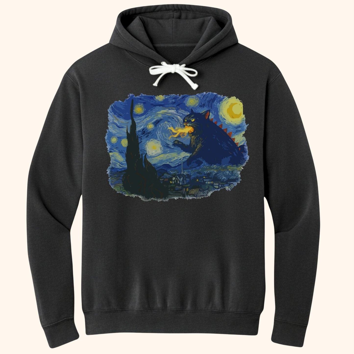 Catzilla Night Hoodie Black / S 23627090551414902236 Hoodie