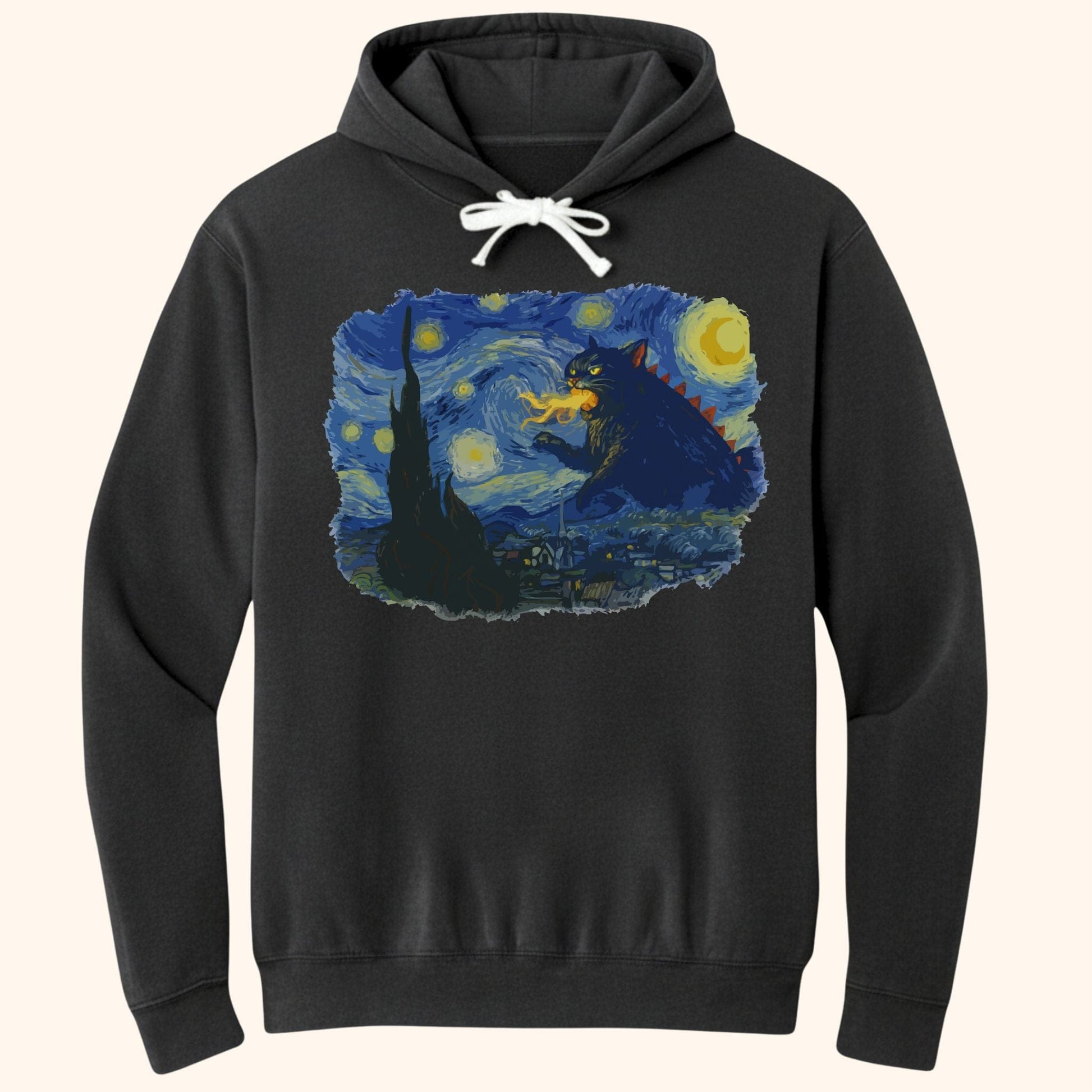 Catzilla Night Hoodie Black / S 23627090551414902236 Hoodie