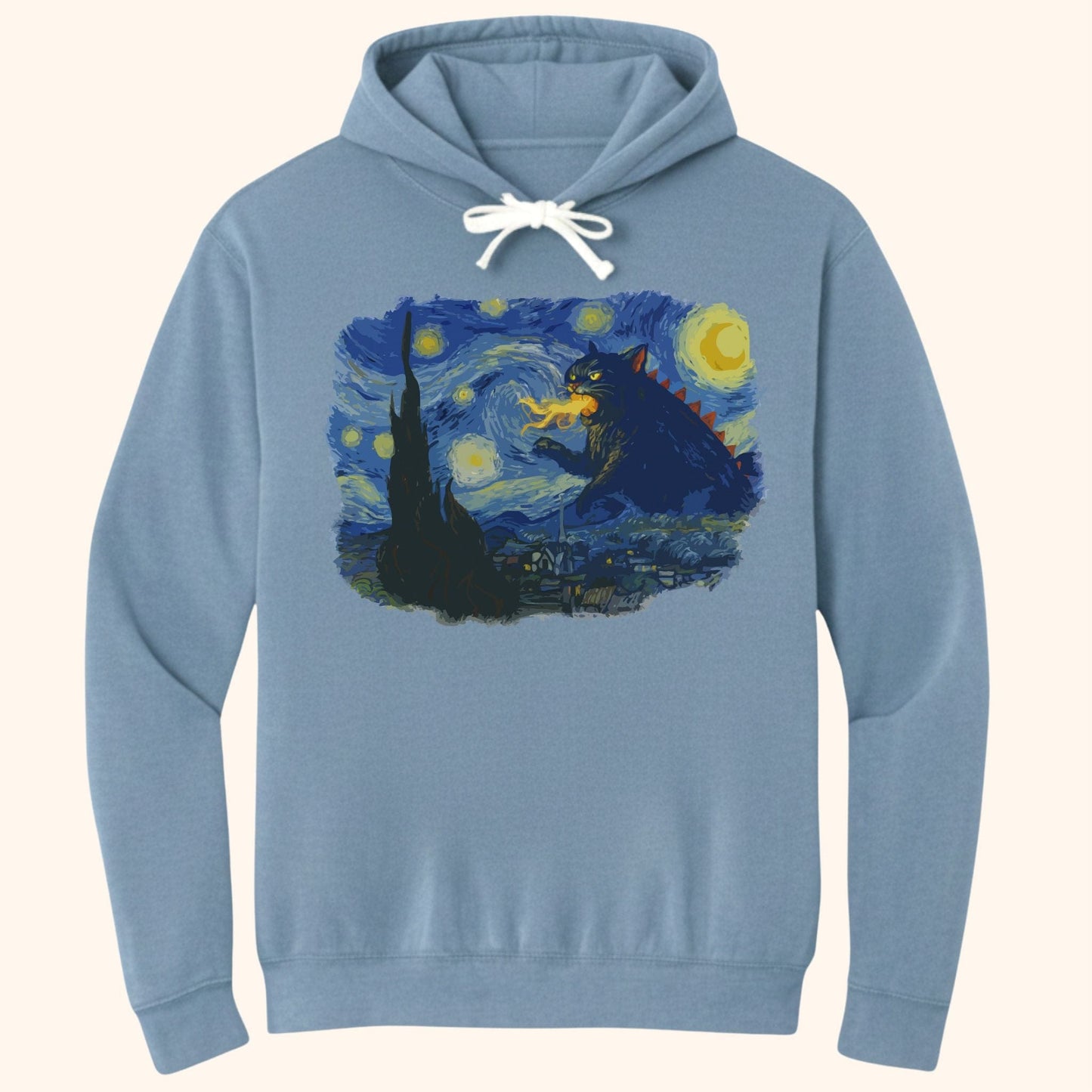 Catzilla Night Hoodie Blue Jean / S 28143592635382115061 Hoodie