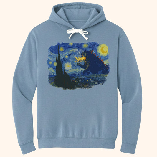 Catzilla Night Hoodie Blue Jean / S 28143592635382115061 Hoodie
