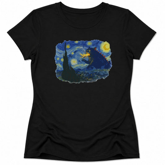 Catzilla Night Womens Tee Black / S 23449977285922707935 T-Shirt