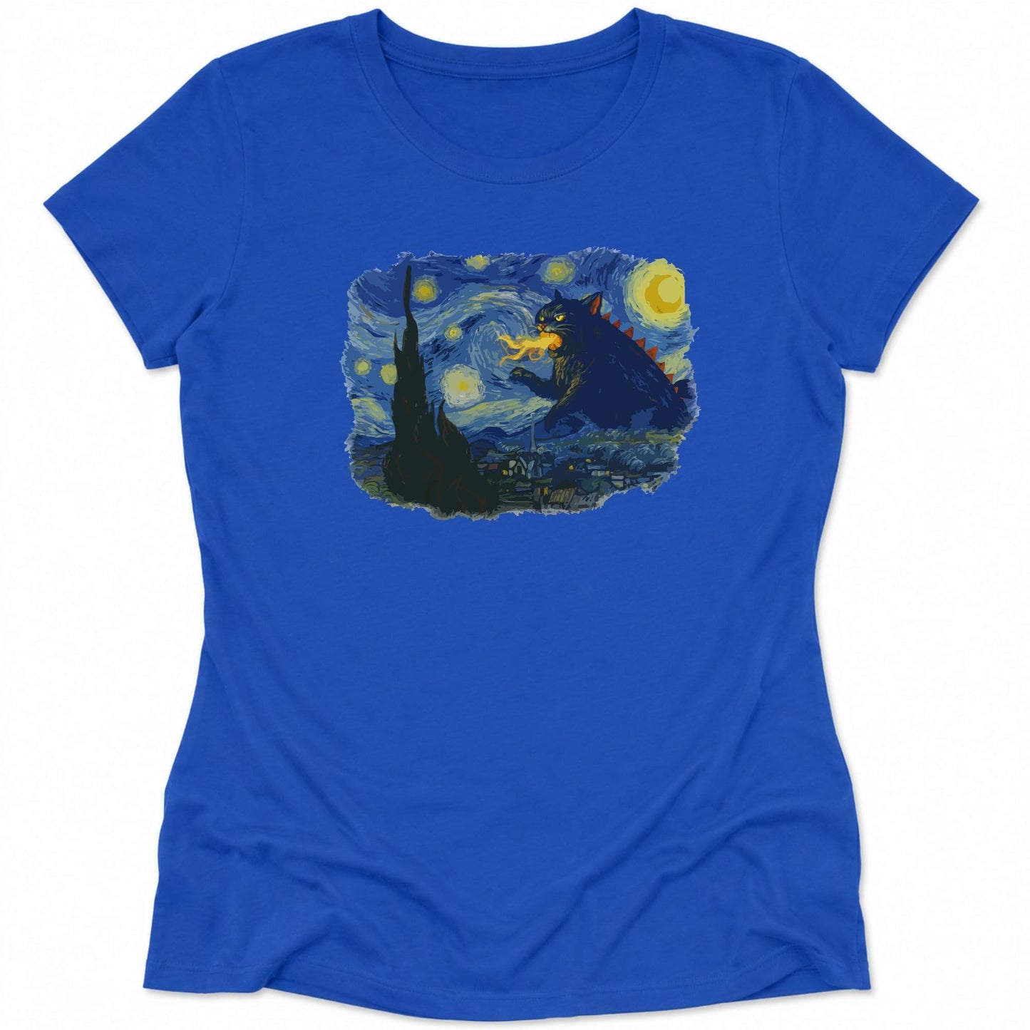 Catzilla Night Womens Tee True Royal / S 29265606840270737866 T-Shirt