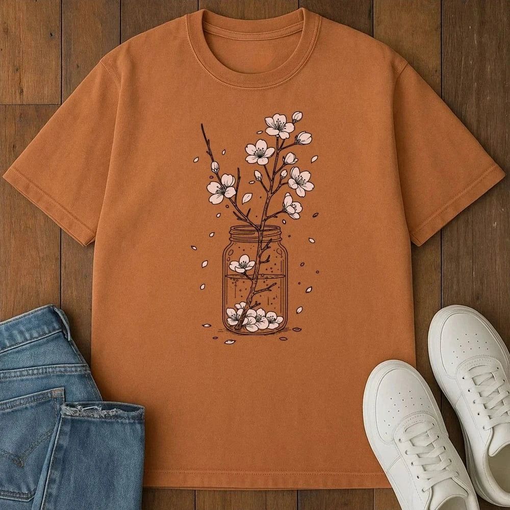 Cherry Blossom Jar T-Shirt Yam / S 13405099652564797881 T-Shirt