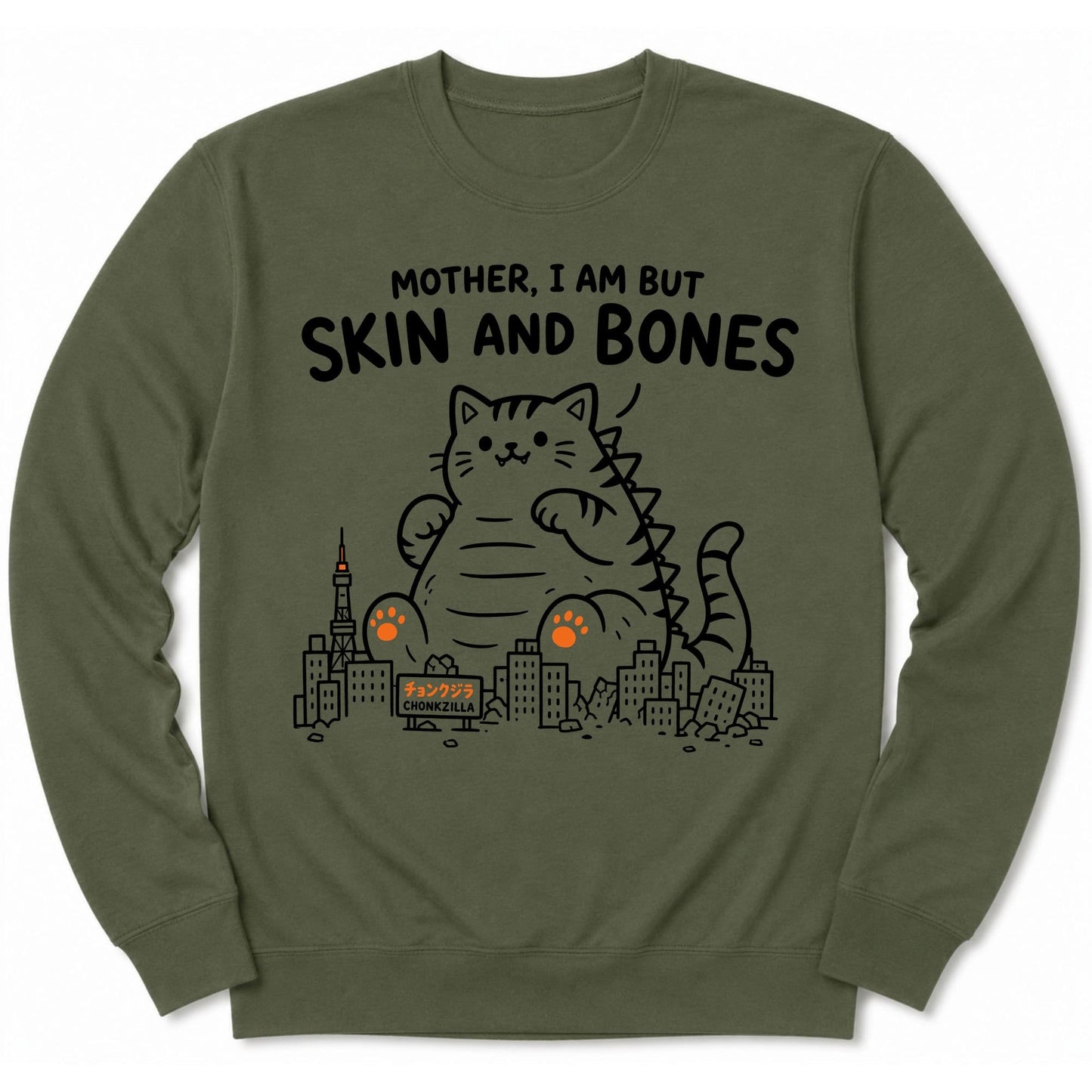 Chonkzilla Sweatshirt S / Military Green 99870457742514376008 Sweatshirt