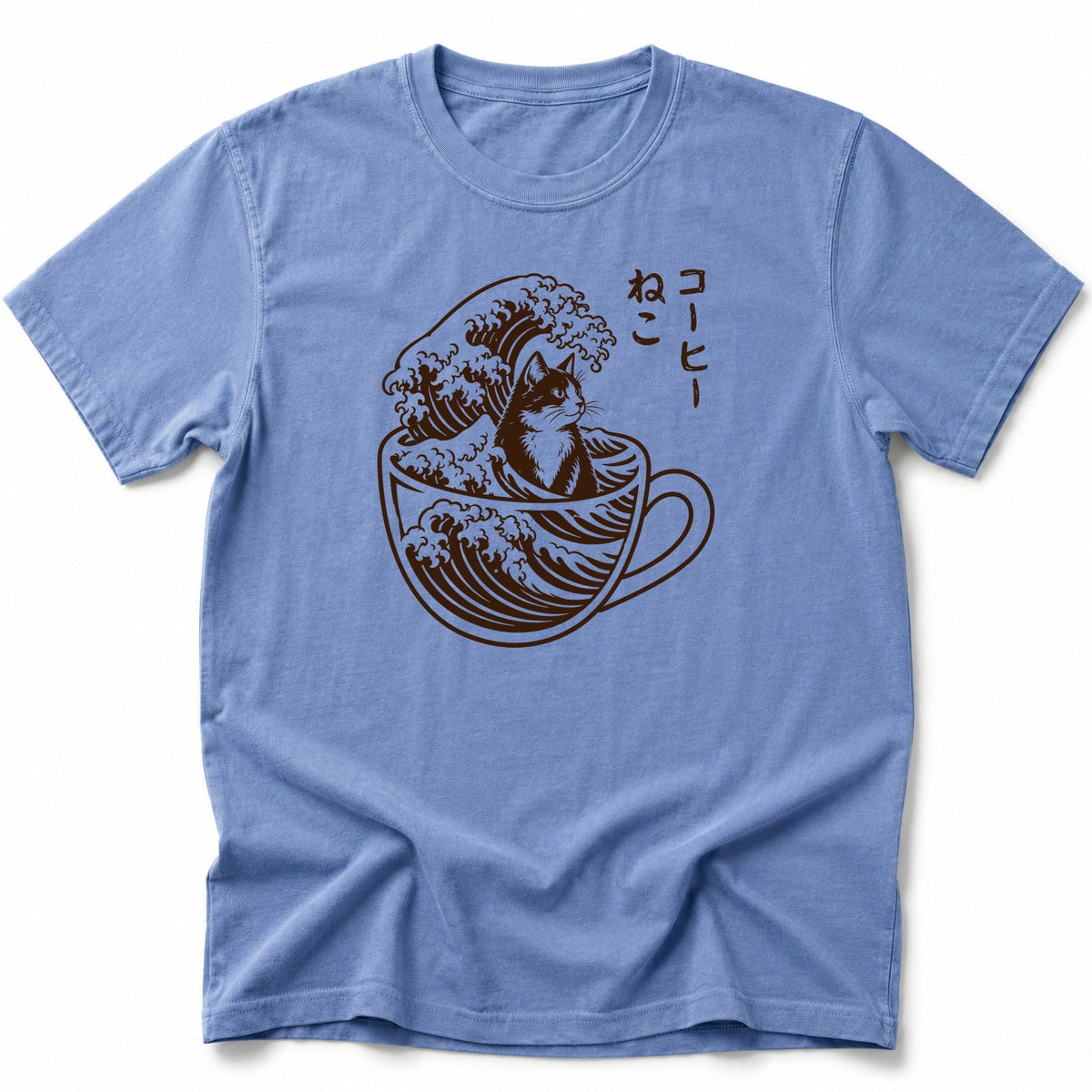 Coffee Cat T-Shirt Blue Jean / S 19398241650543138055 T-Shirt