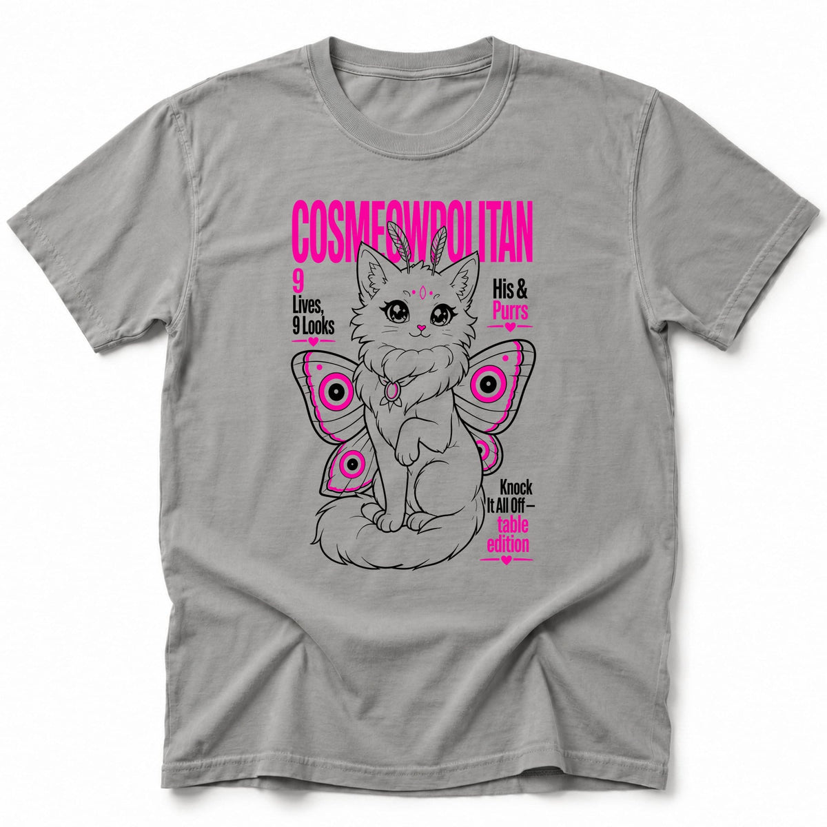 Cosmeowpolitan T-Shirt Grey / S 32305891577396853506 T-Shirt