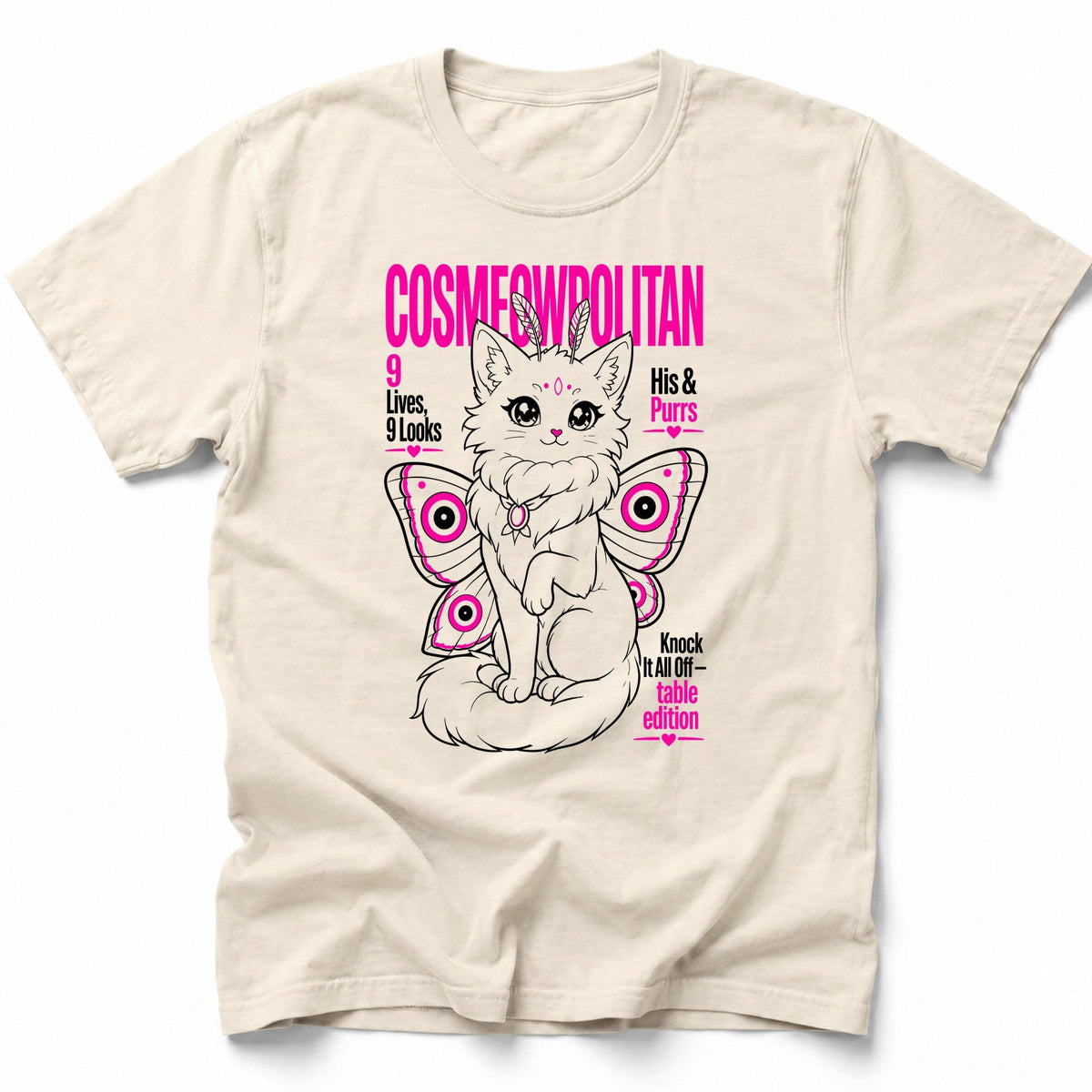 Cosmeowpolitan T-Shirt Ivory / S 17685362129933190172 T-Shirt