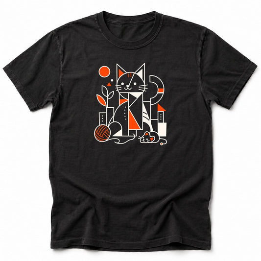 Cubist Cat T-Shirt Black / S 14478464860164945070 T-Shirt