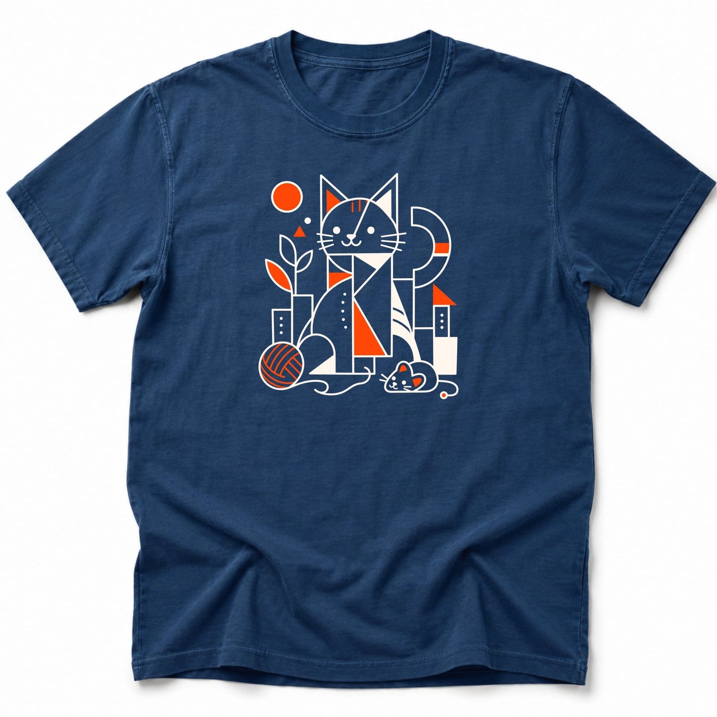 Cubist Cat T-Shirt Navy / S 39983736824184822566 T-Shirt