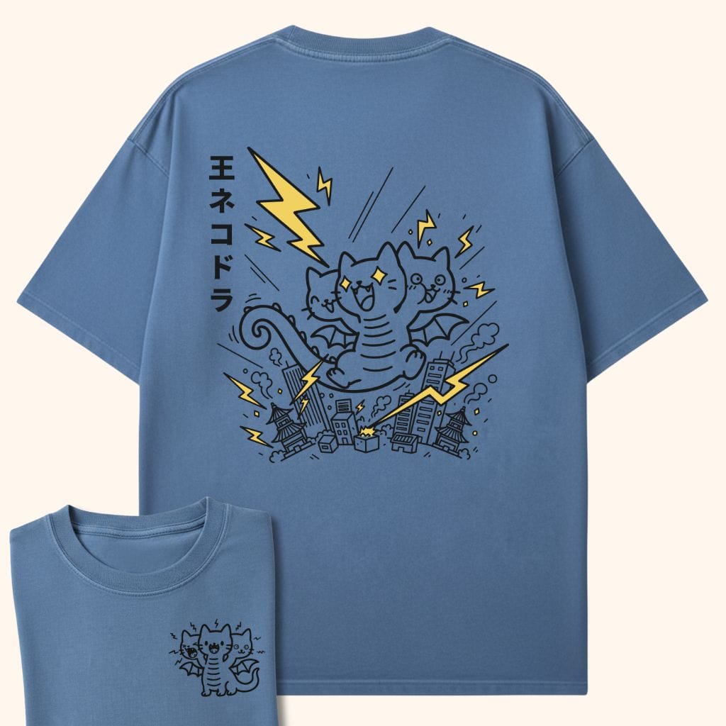 Cute Chaos King Nekodorah Back Blue Jean / S 75046707980231743412 T-Shirt